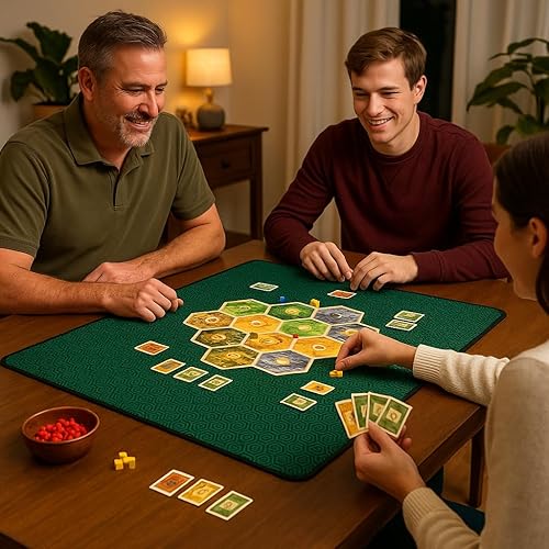 Miniatura 47 de Tapete de juego de mesa de 42 x 66 pulgadas, tapete Mahjong para mesa con bolsa de transporte, tapete de juego de neopreno antideslizante, cubierta