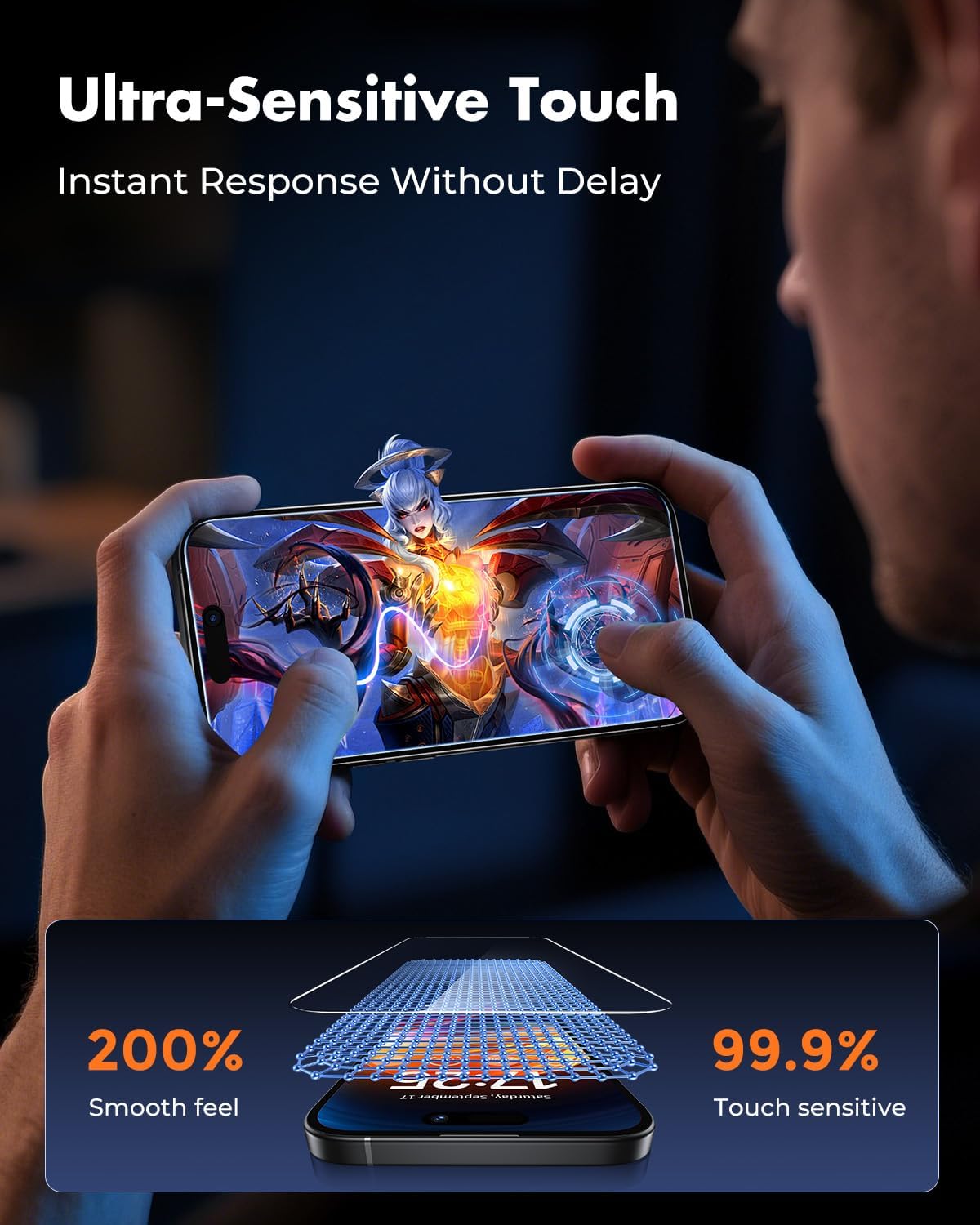 UNBREAKcable 2-Pack Screen Protector for iPhone 15, Double Shatterproof Tempered Glass [Easy Installation Frame] [9H Hardness] [99.99% HD Clear] [Case Friendly] for Apple iPhone 15 6.1 inch - Image 5