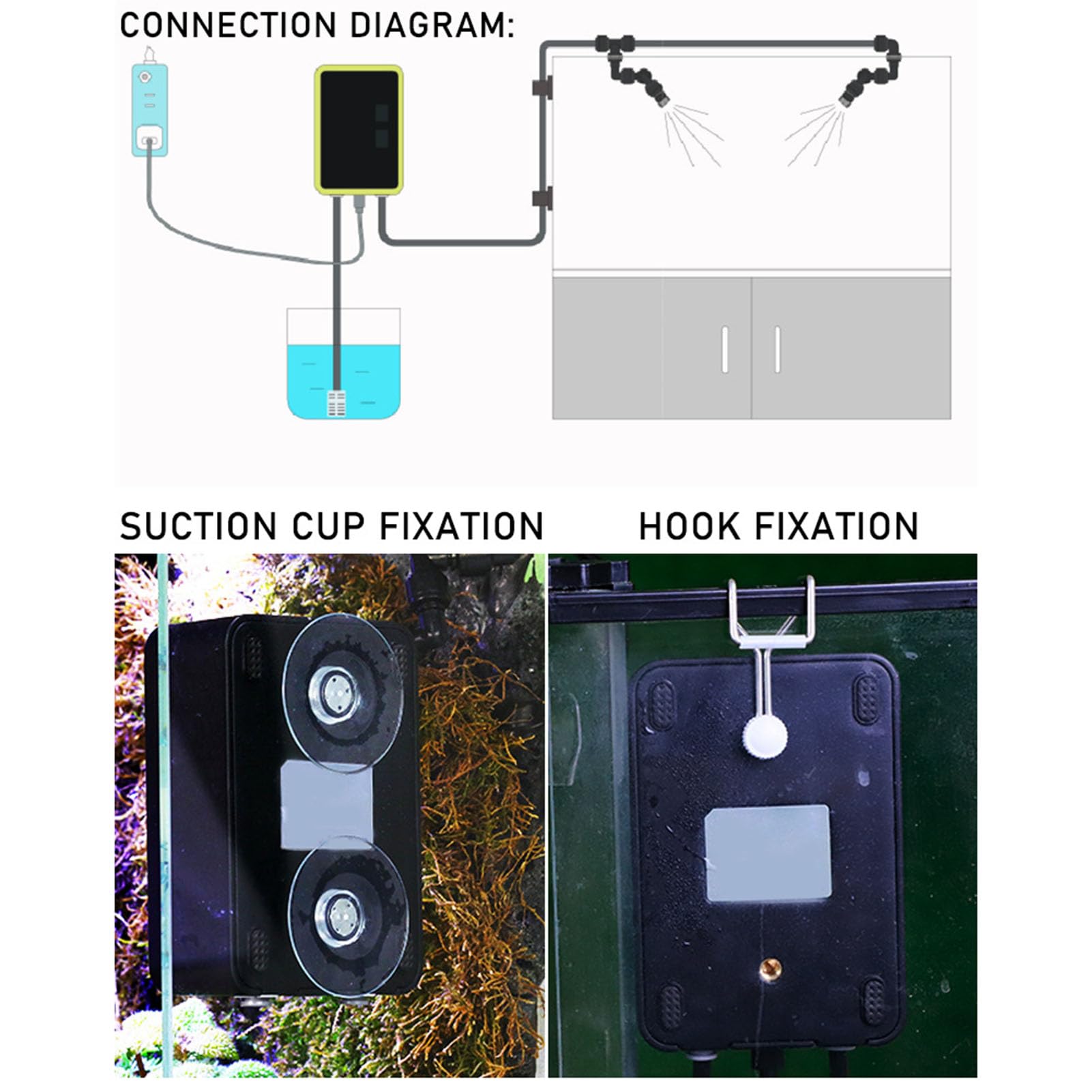 de nebulización con temporizador para tanque Rainforest, control táctil silencioso, pulverizador automático para reptiles con temporizador, boquillas ajustables 360, CC de 5 V,