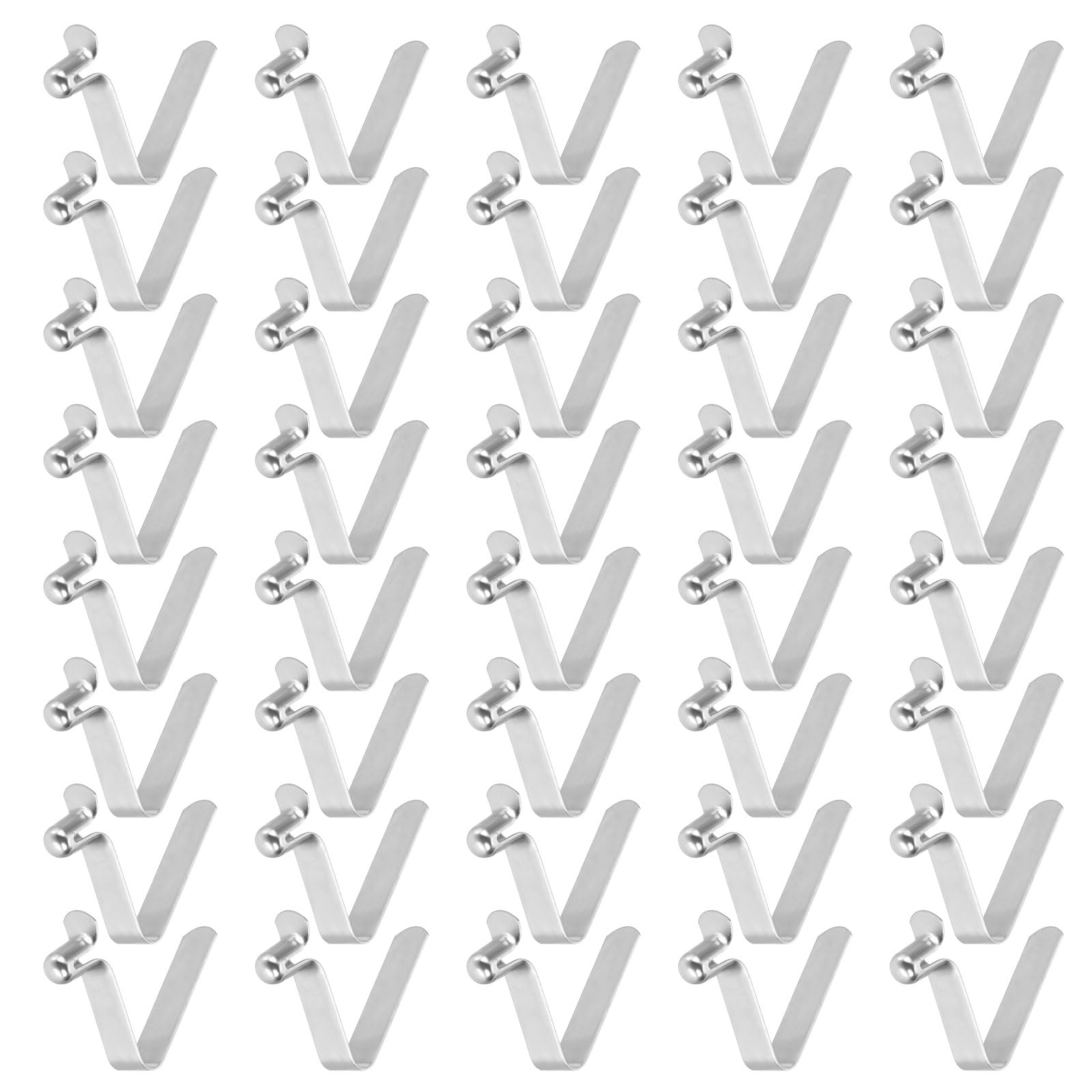 sourcing map 40pcs Single Button Kayak Paddle Snap Spring Clip 5x8x25mm 65Mn Spring Steel V-Shaped Hollow Lift Telescopic Locking Tube Pole Clips for Tent Umbrella Camping