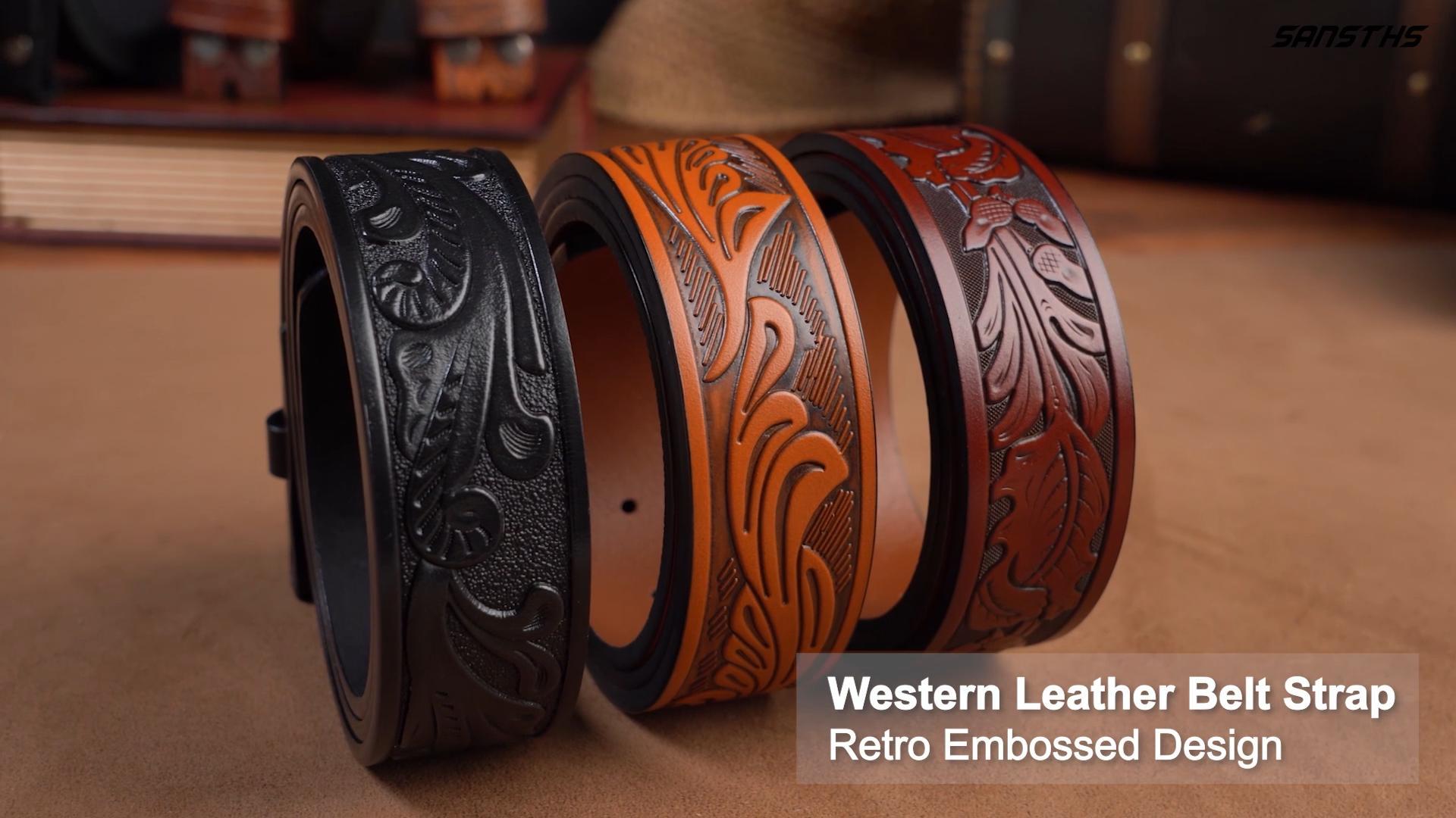 1811 3 Pack Western Belts For Men Woman Without Buckle, Cowgirl Cowboy Belt WHIPPY Western Belts for Men Women without Buckle Cowboy  main image 2