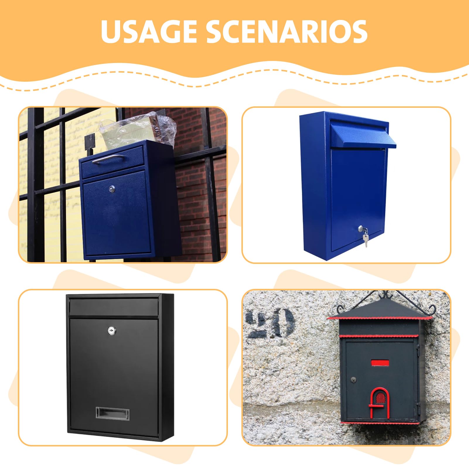 Cerradura de Buzón con 4 Llaves y 5 Placas de Bloqueo Diferentes, Cerradura de Levas 16mm, Diámetro de 18 mm, Cerradura de Puerta de Armario, para Buzones de Correo y Puertas de Armario