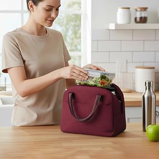 Lunch Tote Bag 1 Gallon Insulated Food Storage Organizer with Handles Portable Thermal Carry Reusable Meal Container Carrier
