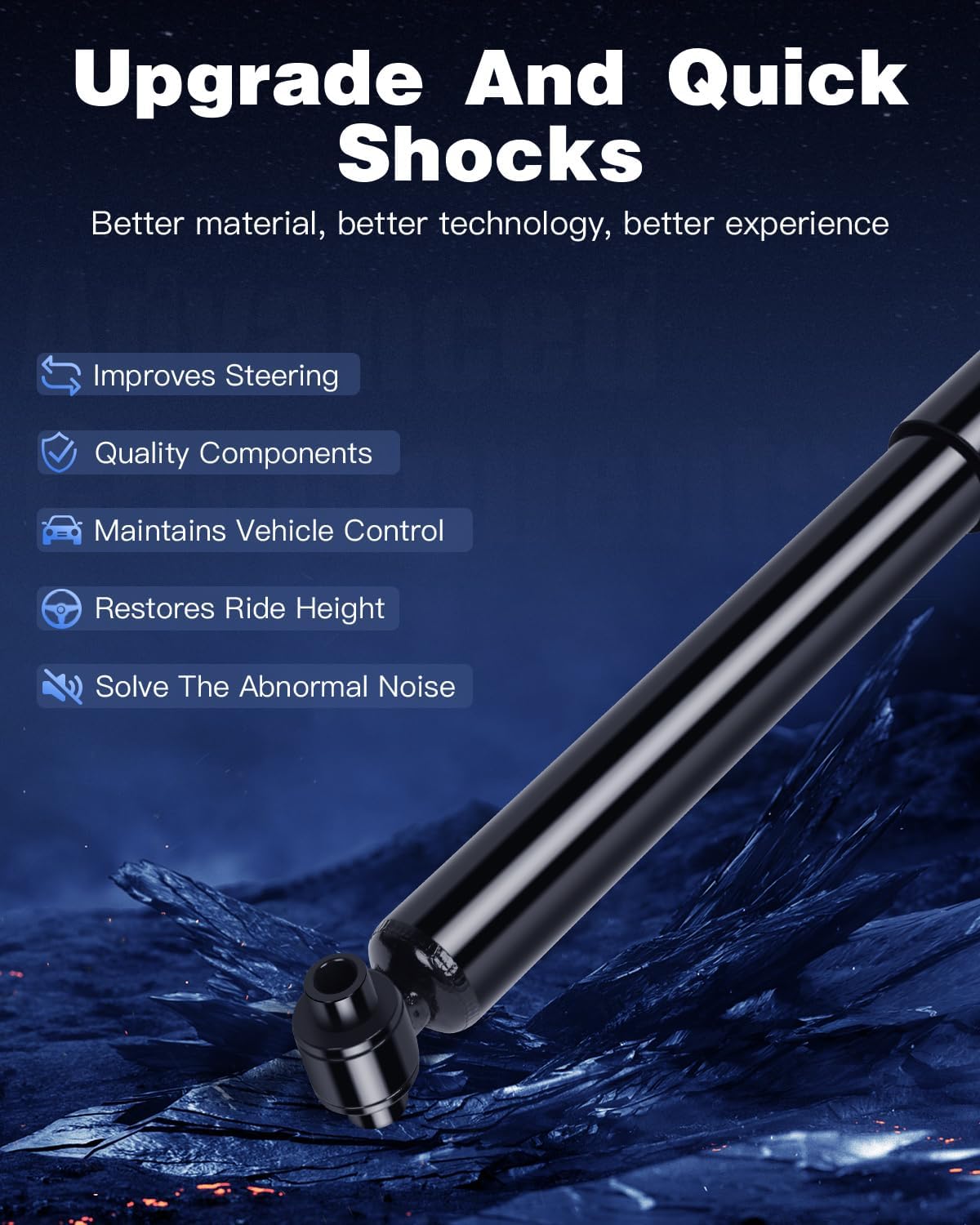For Chevy,ECCPP Rear Shocks Absorbers Fits 2003 2004 2005 2006 for Chevy SSR,2002-2009 C-hevy Trailblazer for GMC Envoy,03-08 for Isuzu Ascender,02-04 O-ldsmobile Bravada shock set Auto Struts (2 pcs)