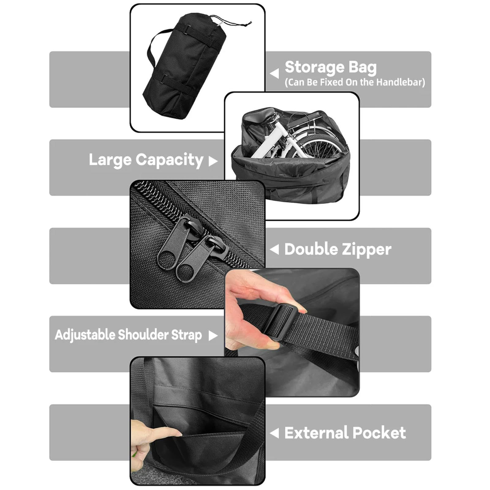 Borsa Di Viaggio Per Bicicletta Pieghevole Borsa Di Trasporto Portatile Per Biciclette Da 20 Pollici Accessori Per Biciclette