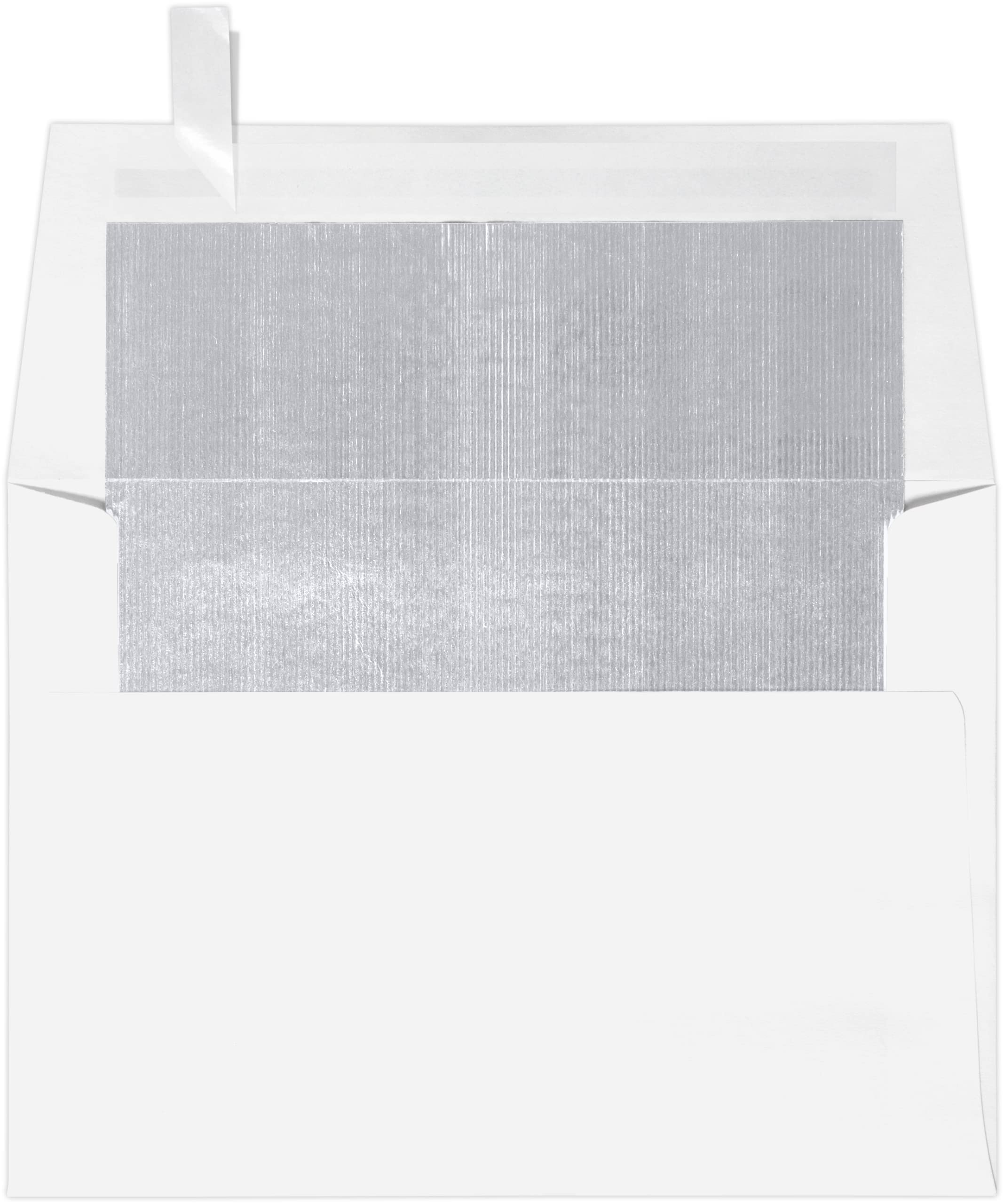 LUXPaper A6 Foil Lined Invitation Envelopes | Peel & Press | 4 3/4" x 6 1/2" | White w/Silver LUX Lining | 60lb. Text | 250 Qty