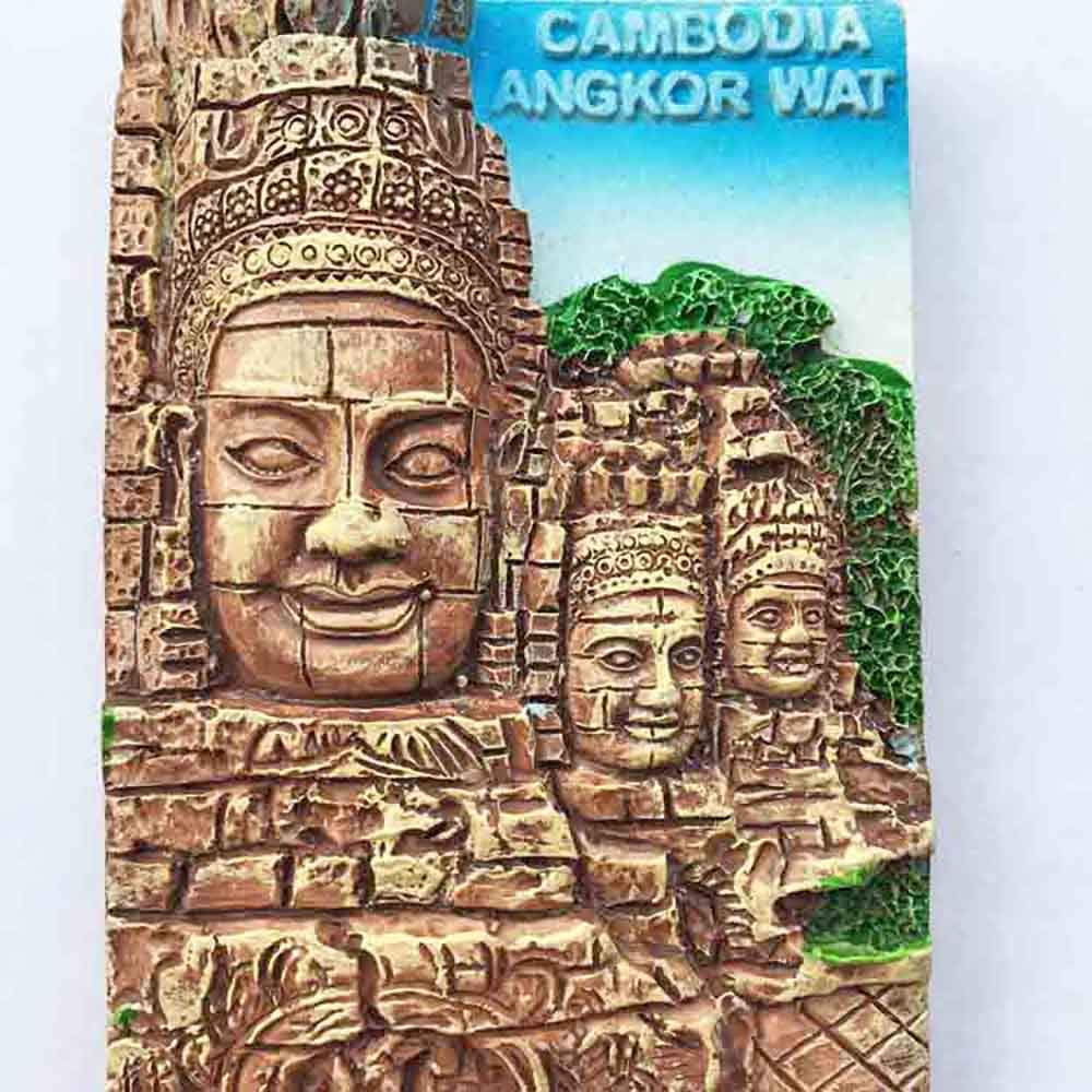 Angkor Wat Cambogia magnete da frigorifero souvenir da viaggio 3D decorazione per frigorifero adesivo magnetico dipinto a mano collezione artigianale