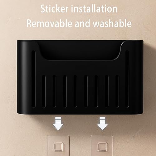 Miniatura 8 de YESTIEE - Estante de almacenamiento de plástico para cocina montado en la pared, estante para bolsas de basura, a prueba de óxido, para almacenar