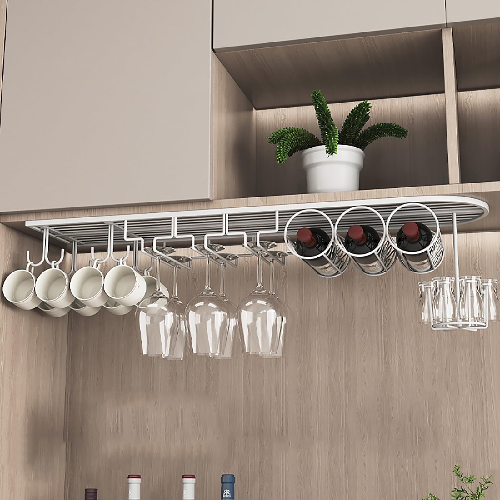 Étagère flottante moderne pour bouteilles de vin blanche 100 x 25 cm