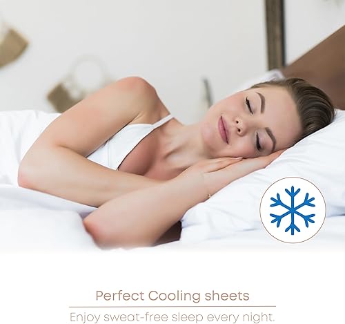 Miniatura 7 de LINENWALAS - Sábana encimera tamaño Queen, rayón derivado de la seda de bambú, sábana de cama transpirable y refrescante de primera calidad, sábana