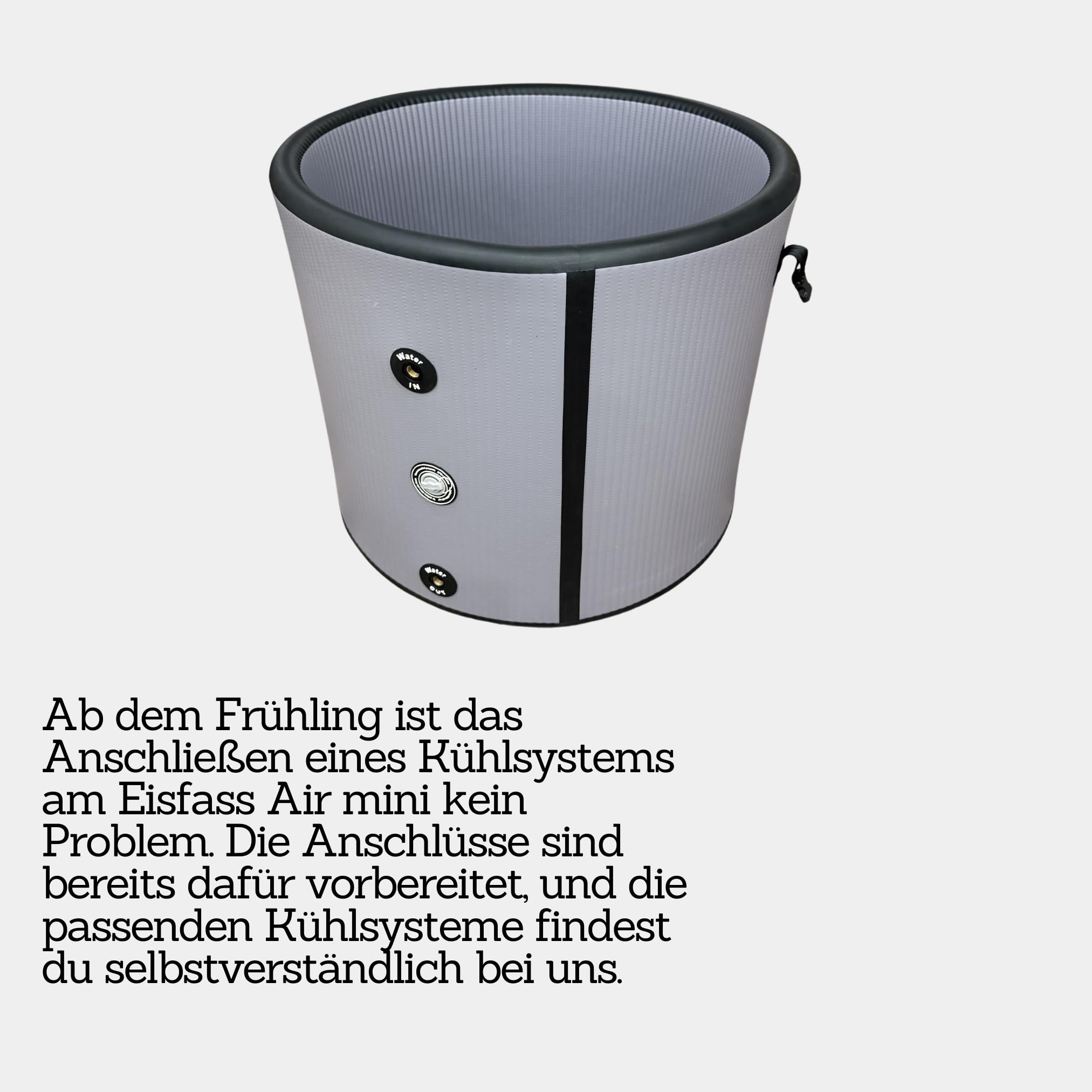 Air mini grau extra Isolierung (90 cm Ø x 75 cm ⇡) Eistonne zum Eisbad ca. 350 Liter Eistonne Kältetherapie Regeneration nach dem Sport Eisbaden