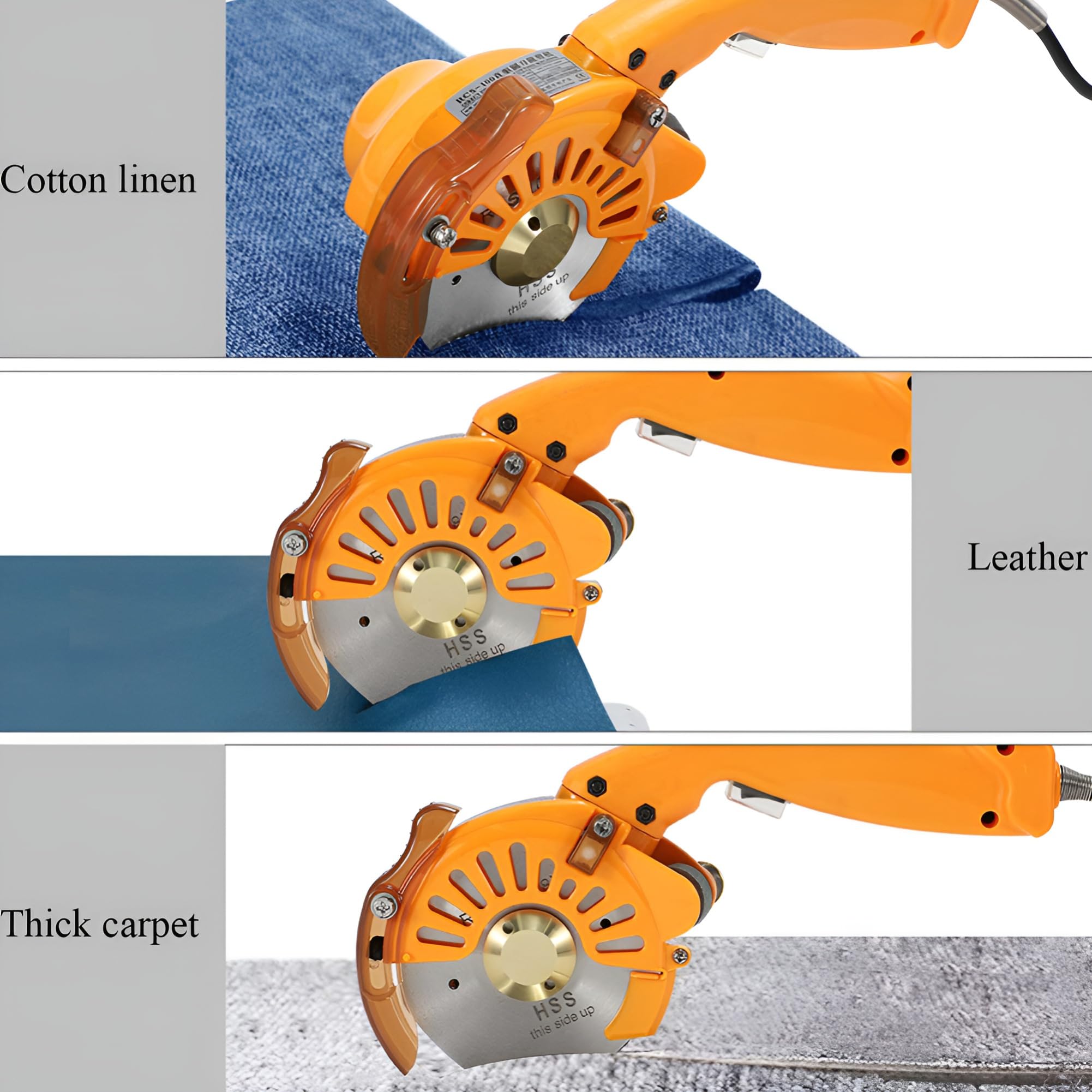 Taglierina elettrica senza fili per tessuti, 1200 giri/min, forbici rotanti per pelle, tappeti, cartone, lana e materiali artigianali