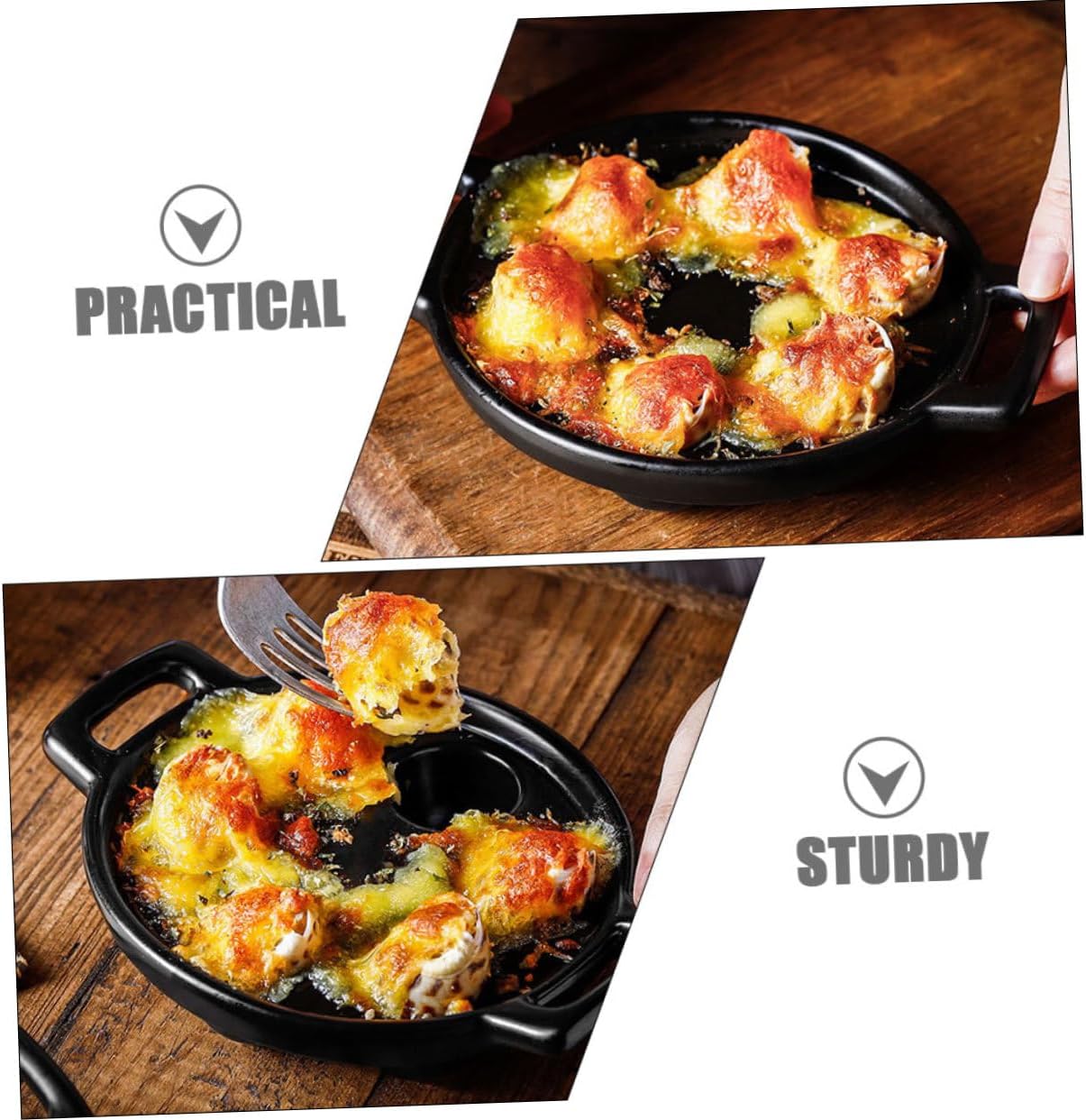 Ciieeo 3pcs Ceramic Escargot Plate Snail Baking Dish Decorative Seafood Serving Tray