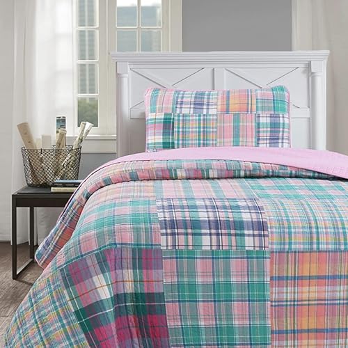 Vista 34 de Cozy Line Home Fashions Juego de ropa de cama reversible 100% algodón, diseño de retazos de color rosa, floral, estilo shabby chic, colcha