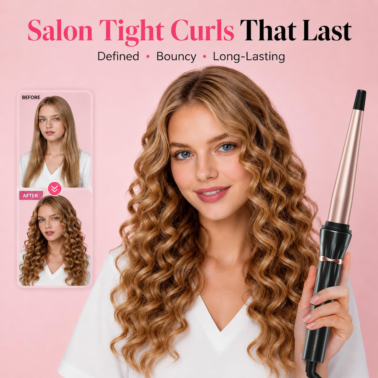 1/2 inch - 1 Inch Tapered Curling Wand