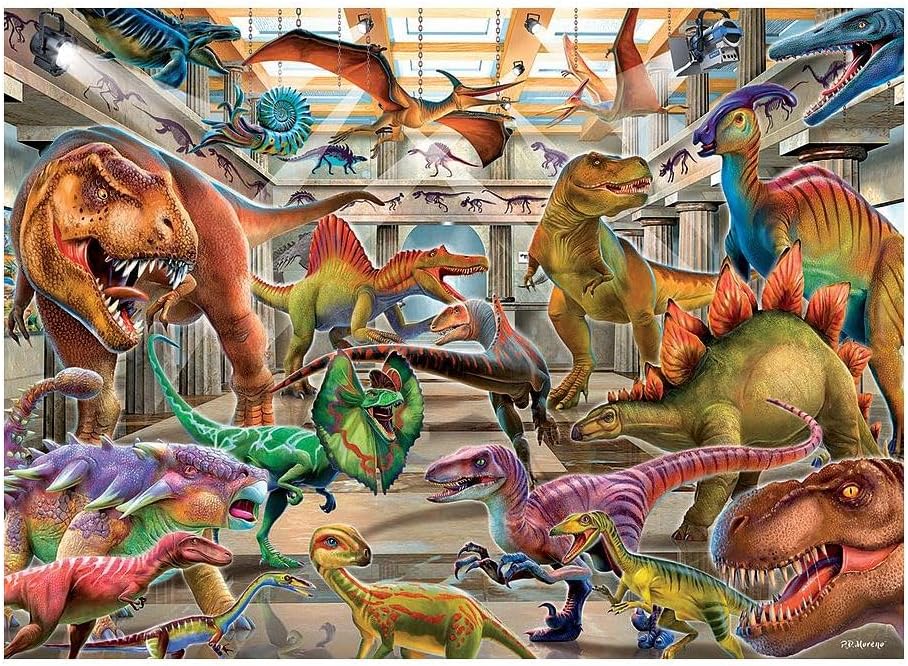 Cobble Hill 1000 Piece Puzzle - Dino Museum - Sample Poster Included