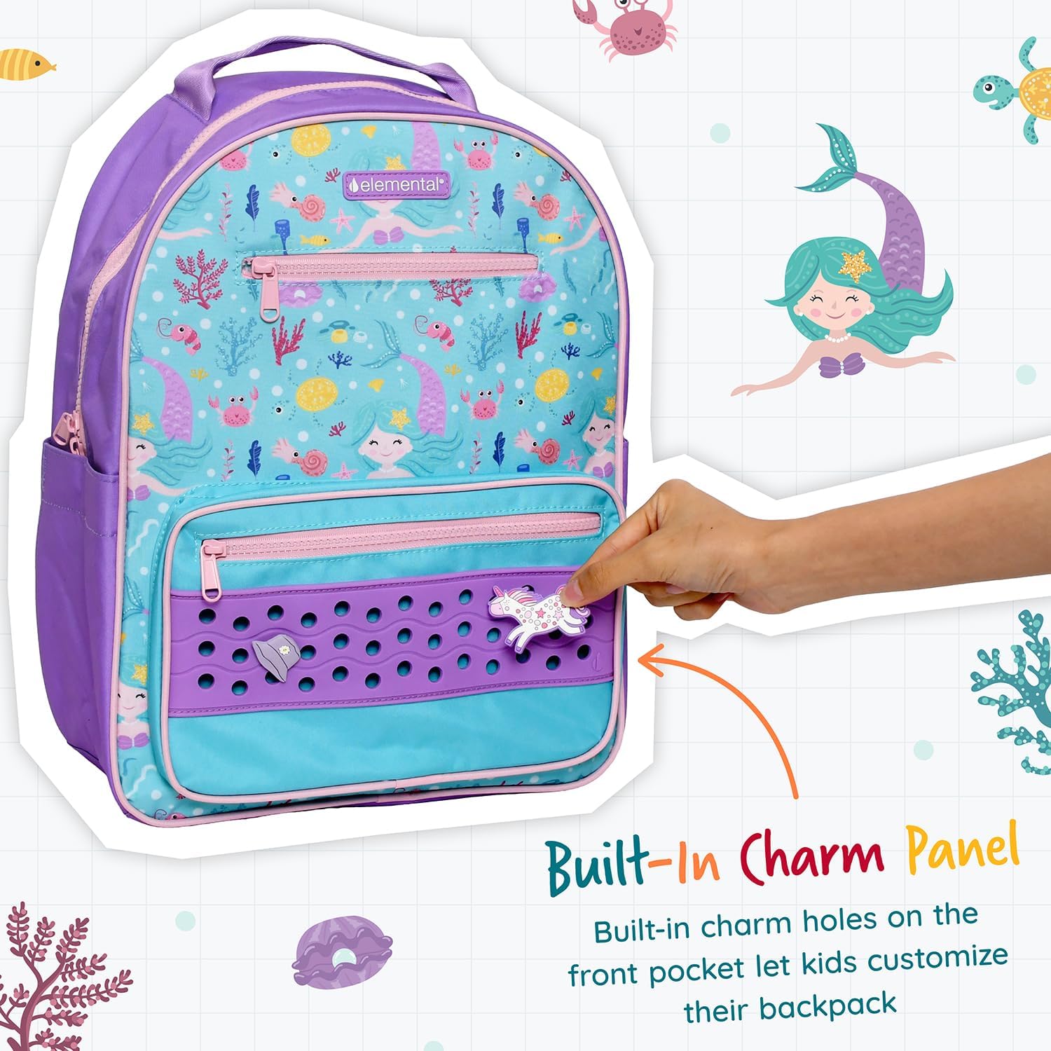 Elemental 15 Inch Mermaid Backpack Girls