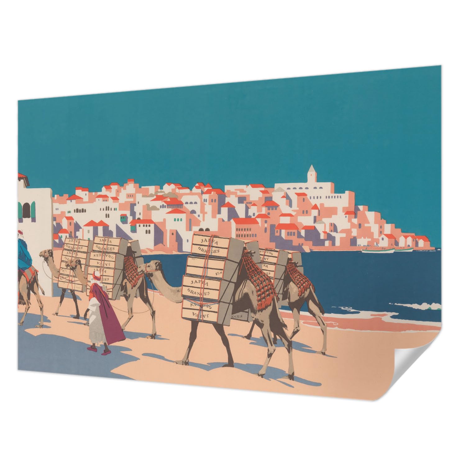 Papel tapiz de caravana de camellos para decorar un dormitorio moderno y el recibidor