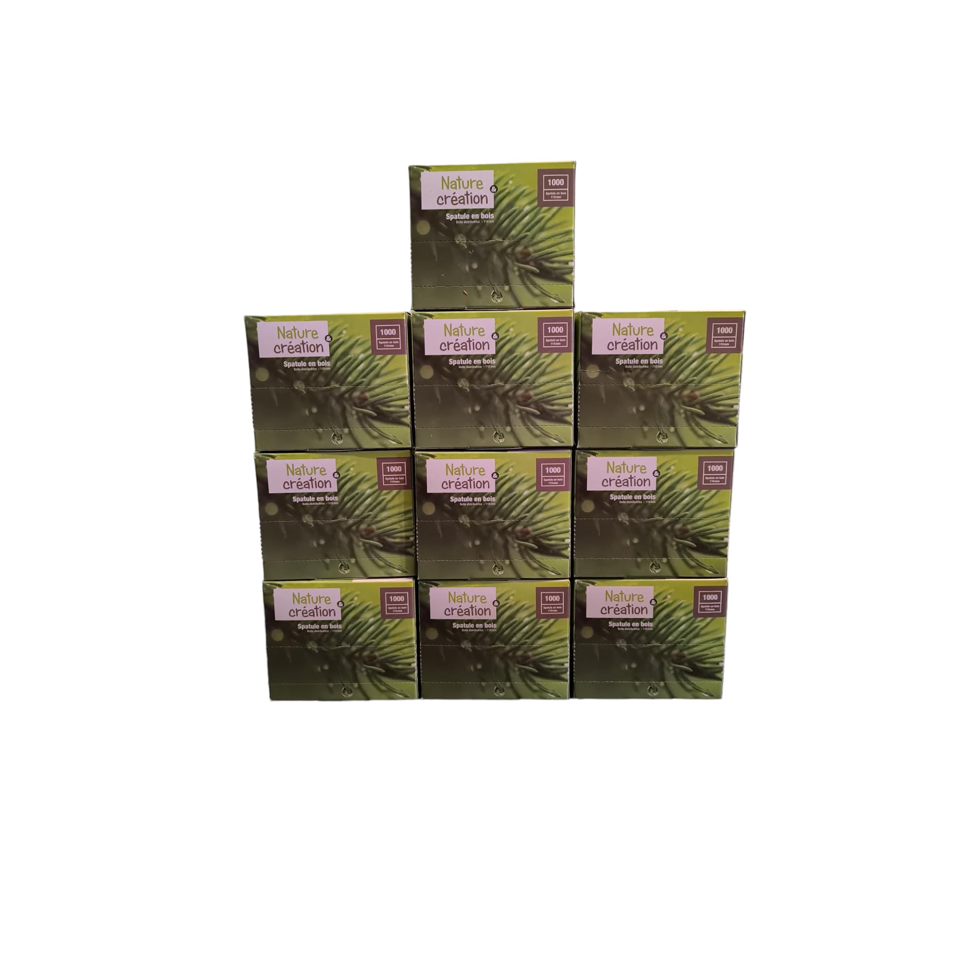 Générique Lot de 10000 Touillettes - 10 Boîtes Distributrices de 1000 - Bâtonnets Mélangeurs de Café en Bois Naturel Longueur 11 cm