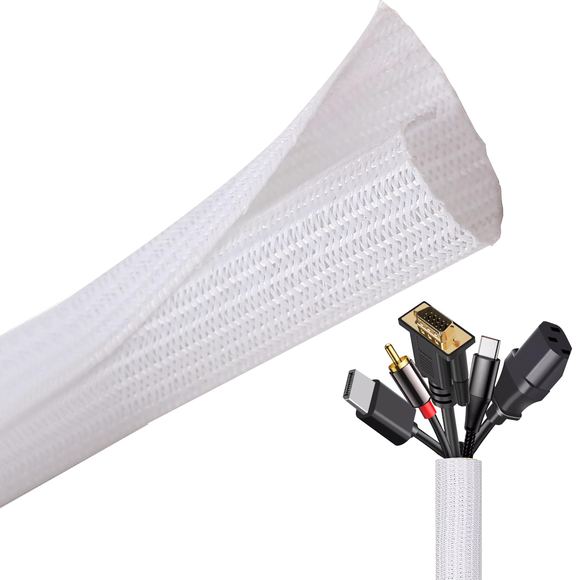 Kabelschlauch 5 Meter - Flexibel & Selbstschließend Für Kabelmanagement