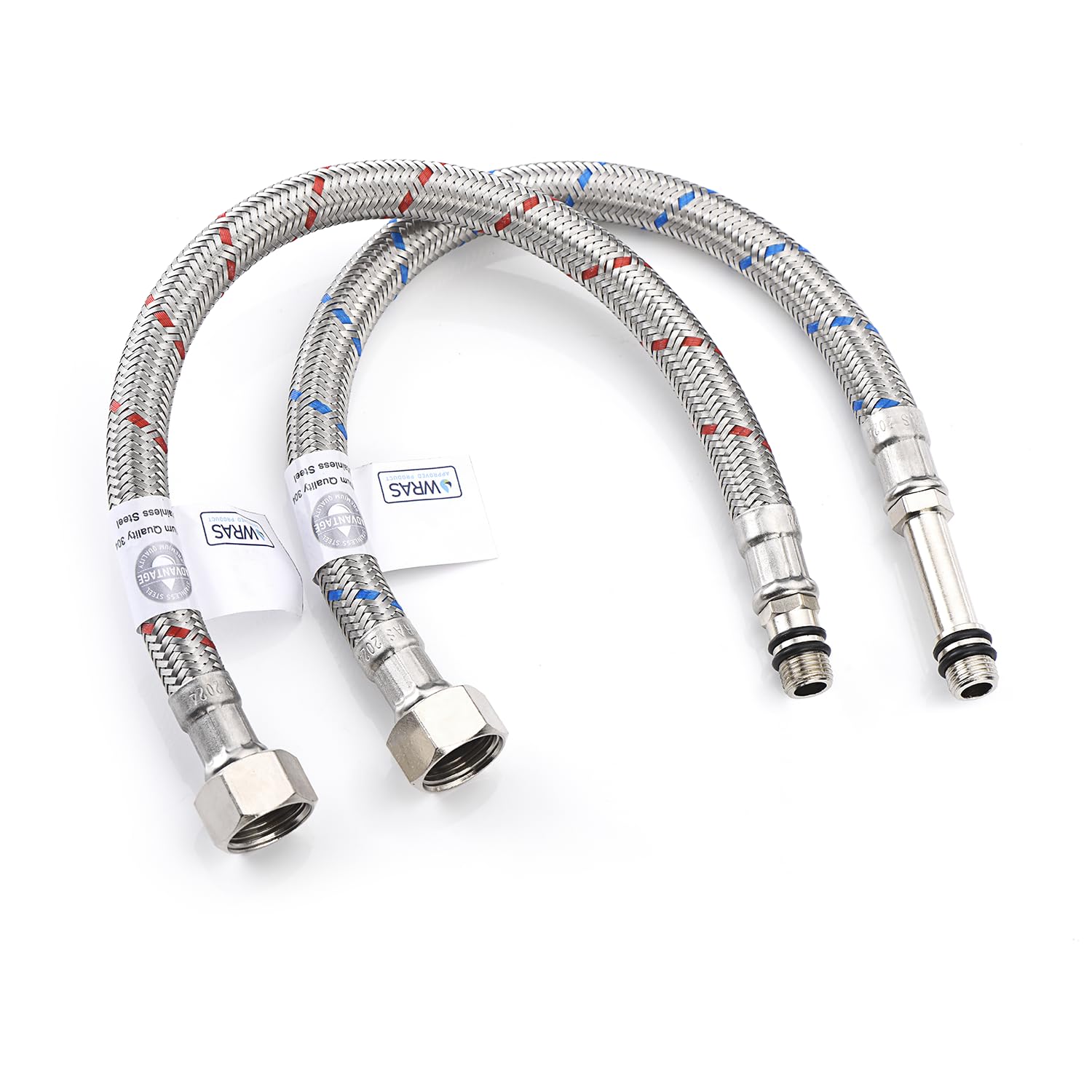 WRAS Approved 10mm x 15mm Compression 300mm Mono Flexible Connector Tails - Pair