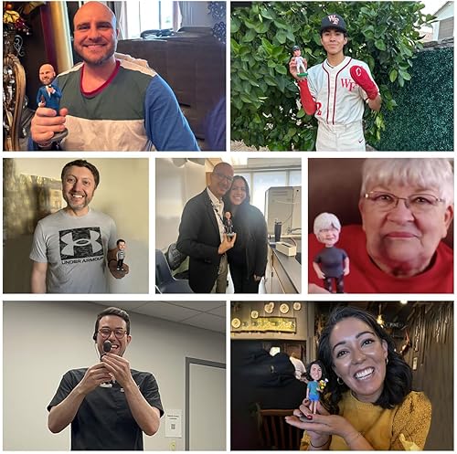 Miniatura 2 de AIOU AIOU Figuras de Bobbleheads personalizadas de 8 pulgadas para una persona como aniversario de la madre, día del padre, graduación, cumpleaños,