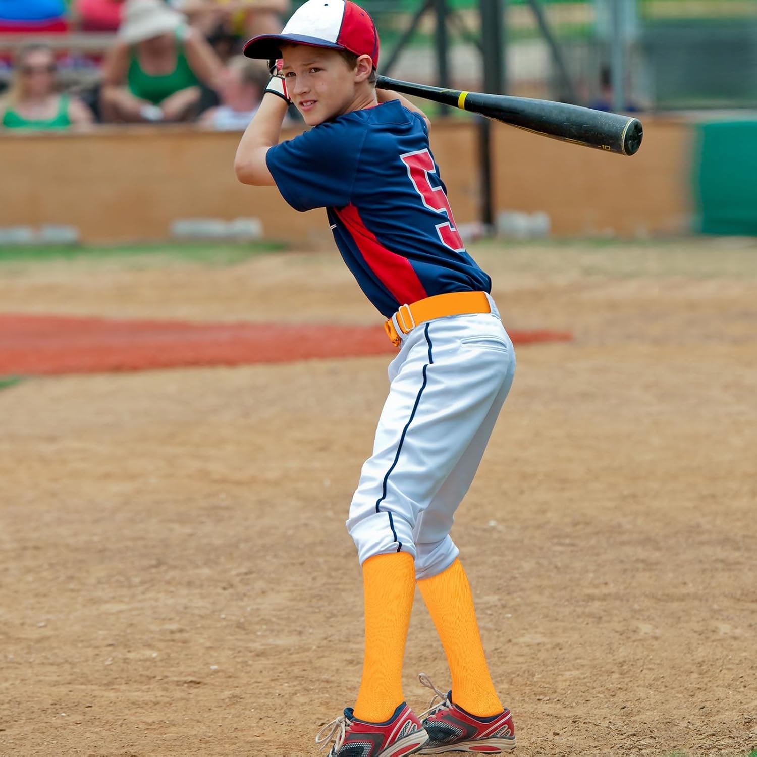 Haysandy Baseball or Softball Sock and Belt Combo Set 3 Football Baseball Socks with Softball Belt for Youth Boys Kids