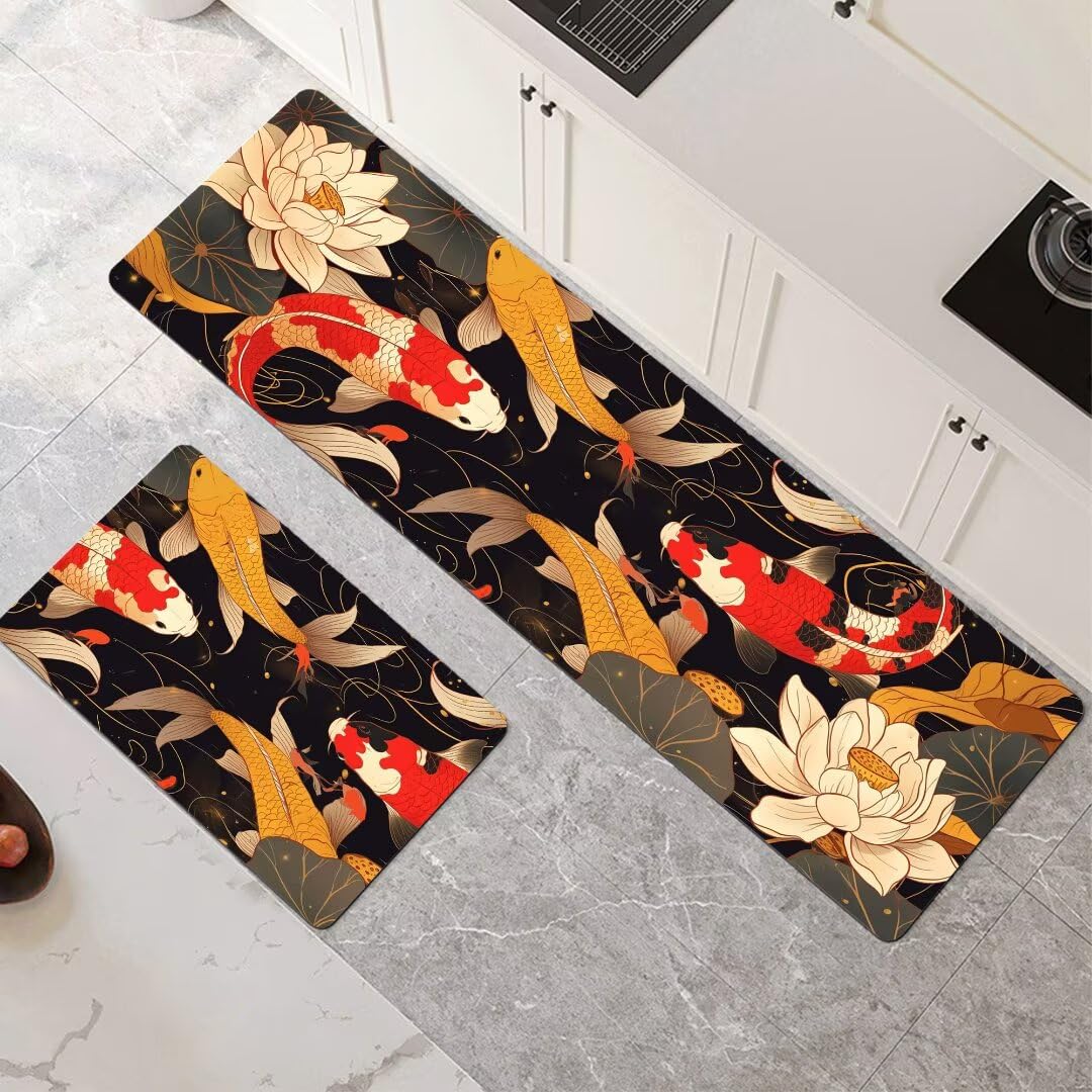 Tapis de cuisine antidérapant lot de 2 grand format golden 120x180cm lavable