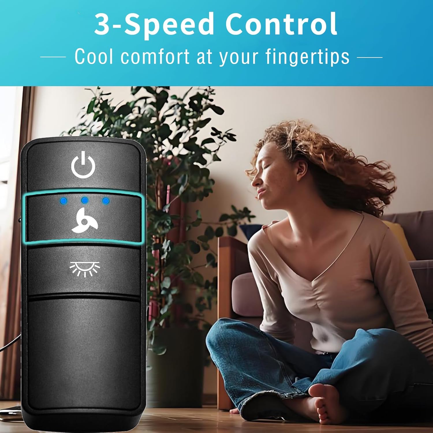 Universal Hampton Bay Ceiling Fan Remote Control Kit, Compatible with Hunter, Harbor Breeze, Hampton Bay, Home Decorators, 3-Speed & Light Dimmer, Wall Holder Mount Included