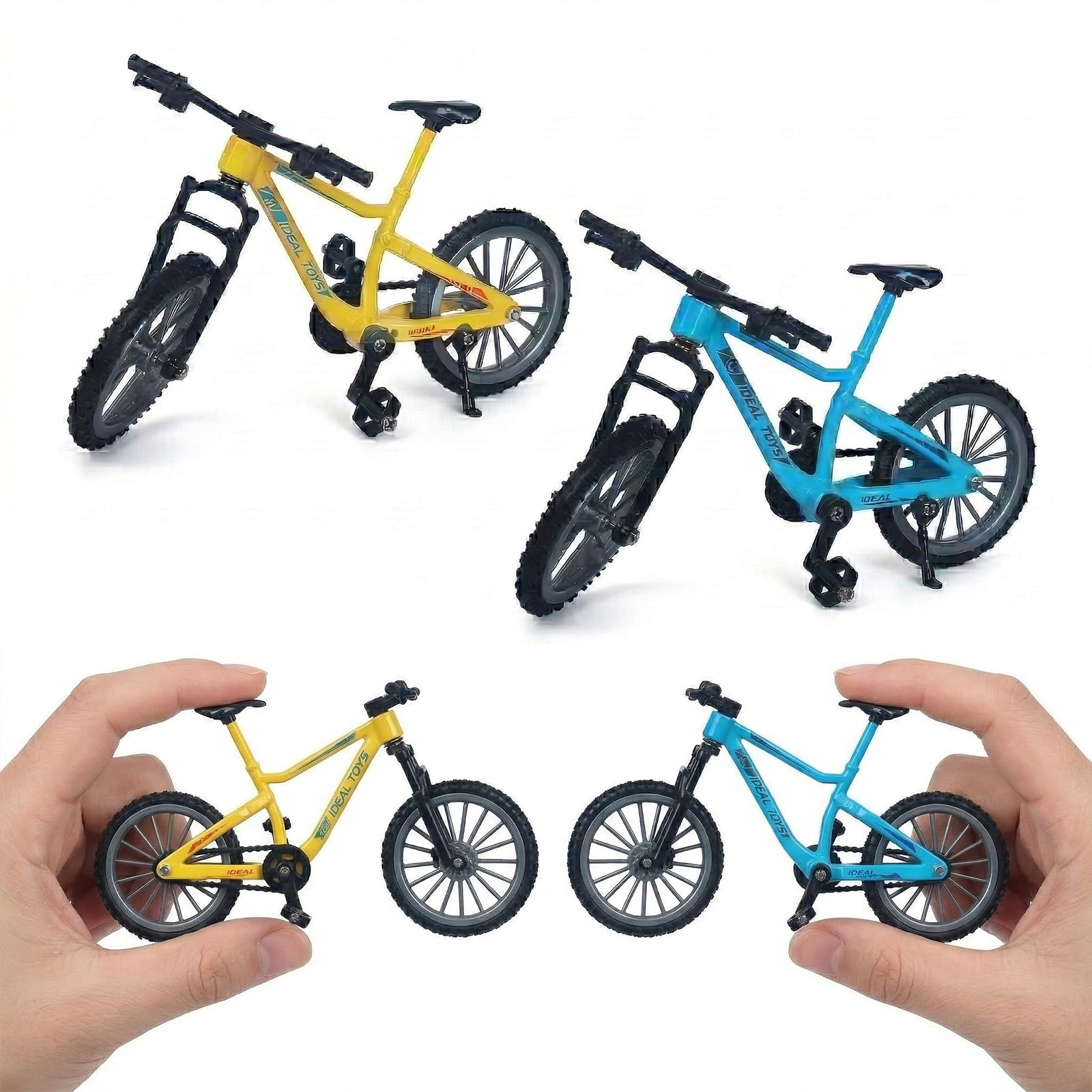 Giocattolo Mini Bici, 2 Pezzi Modellino di Bicicletta in Lega, Modello Mini Bici, Finger Mountain Bike, Della Bicicletta Della Lega Modellin Per l'insegnamento, Ufficio, Club, Casa