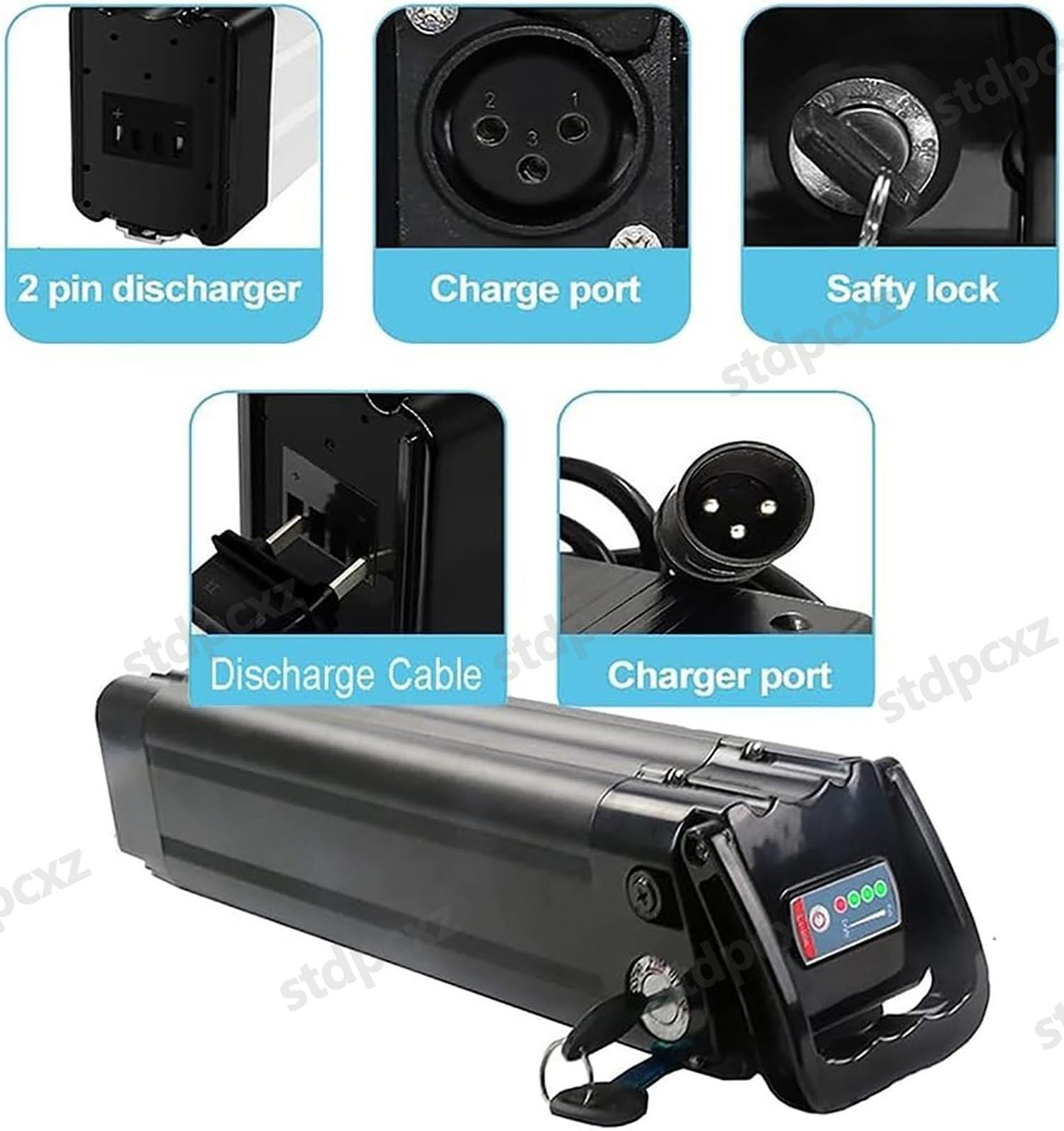 Batterie De Vélo Électrique 24V, Batterie Lithium-ION 24V 10Ah 13Ah 20Ah pour Vélo Électrique, avec BMS Et Chargeur, Étanche, pour Remplacement De Motos Et Cyclomoteurs Électriques