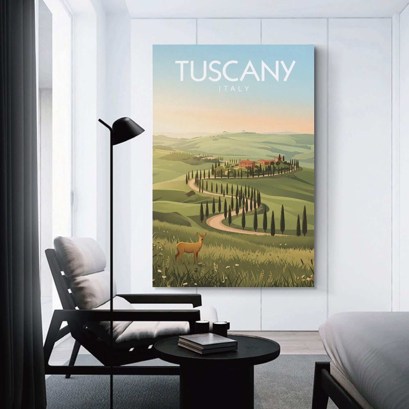 Junmoney Unframe-Style-19 Tuscany Landscape Canvas Wall Picture, 24X36inch(60X90cm), For Home, Office, Studio Or Guest Room, A Flexible Wall Accent For Shared Spaces