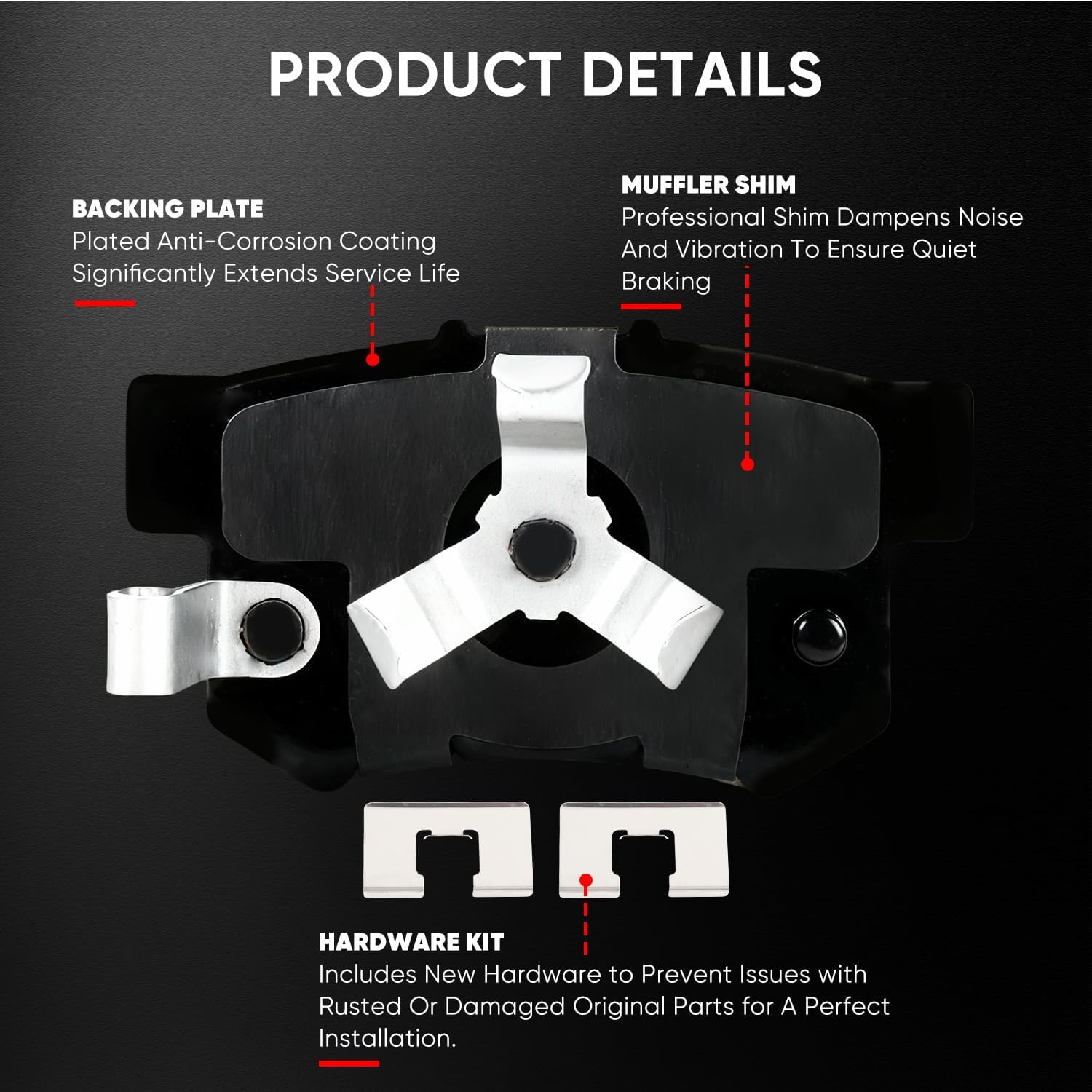 Front Ceramic Rear Semi-Metallic Brake Pads Fit for Honda CR-V 2007-2011, for Accord Crosstour FWD 2010-2011, for Acura RDX 2010-2012, 8PCS