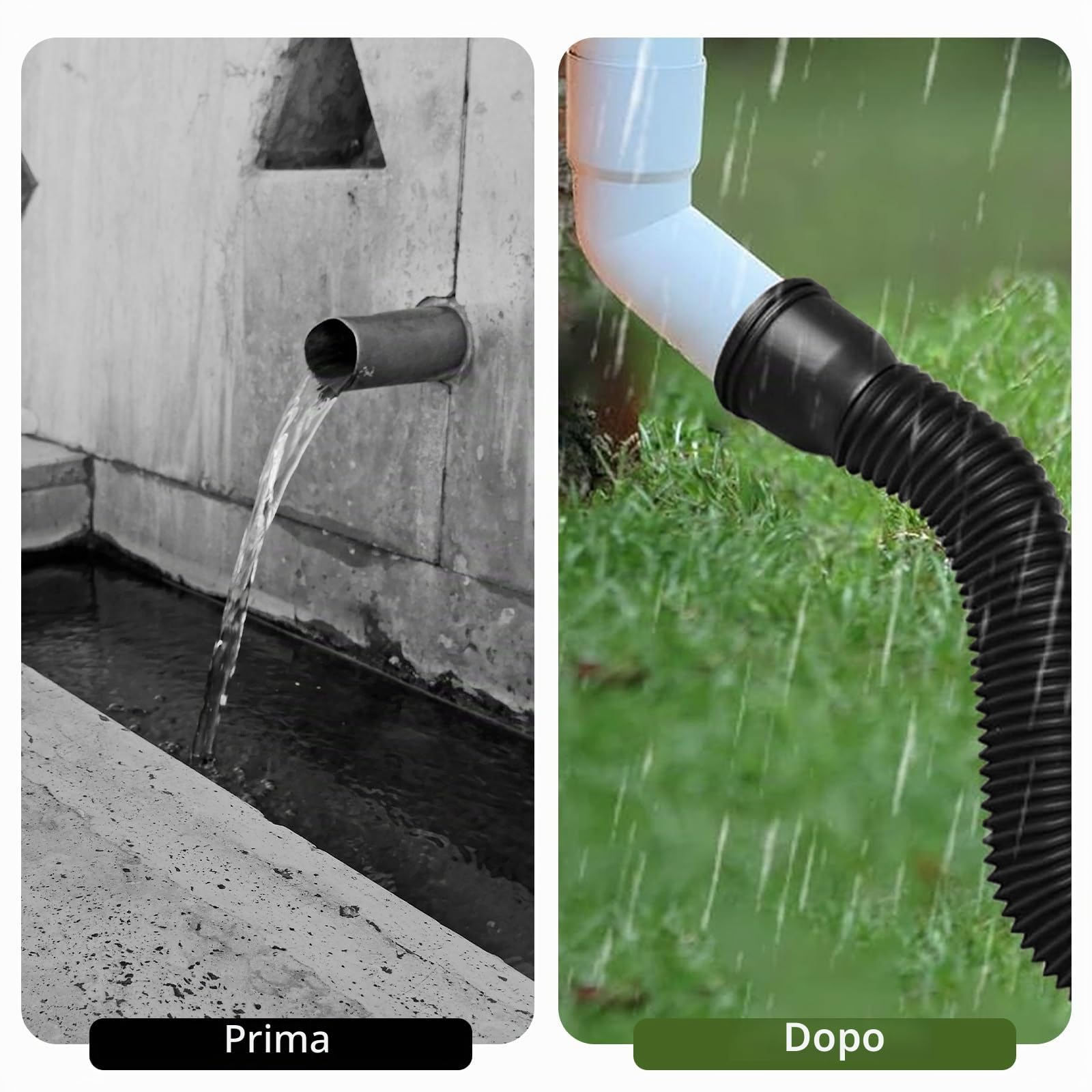 Set di espansione per tubo di scarico, flessibile, rotondo, diametro 80/100 mm, estensione tubo di scarico da 47 a 150 cm