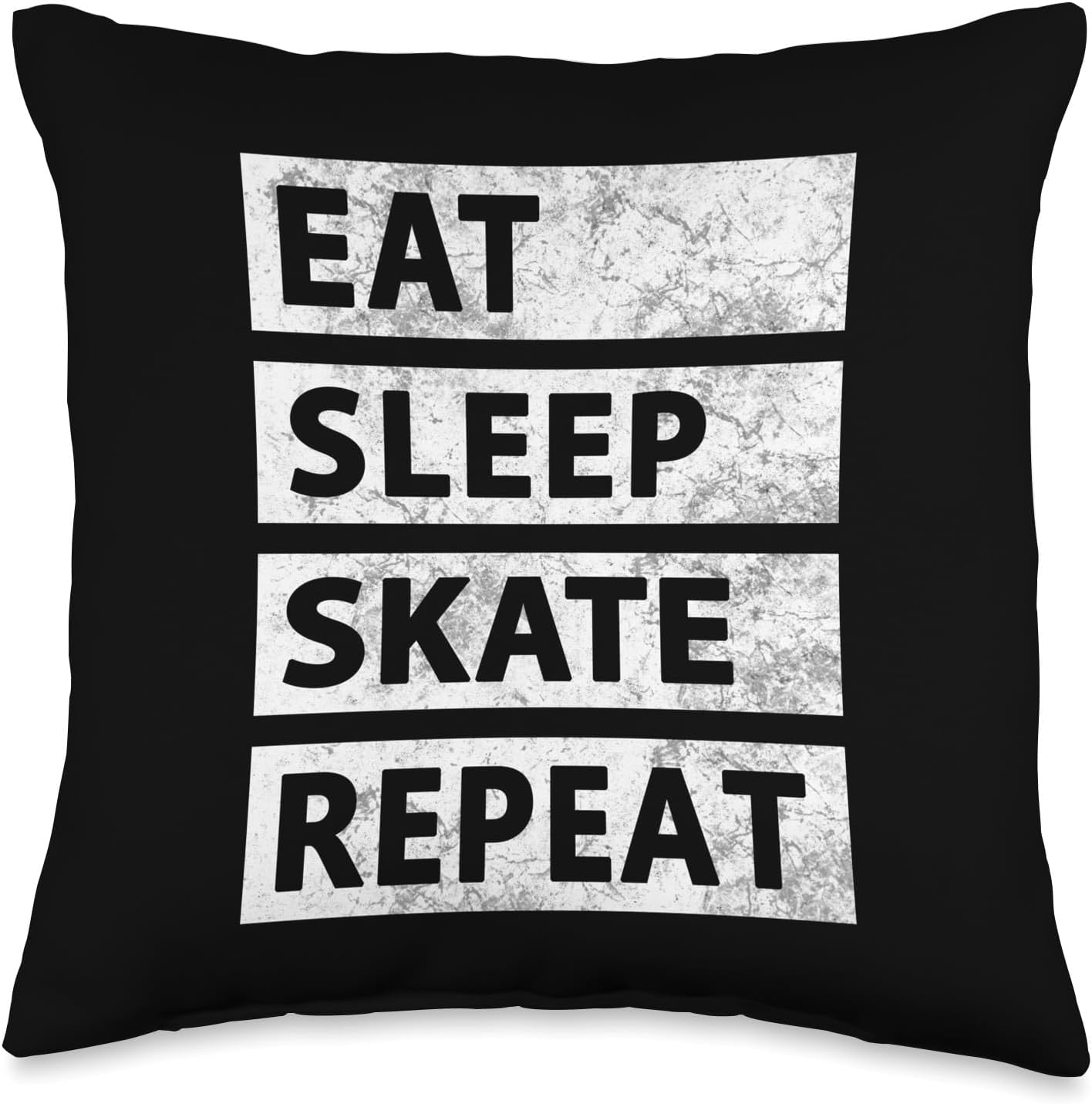 Skateboard Ice Skating Eat Sleep Skate Throw Pillow