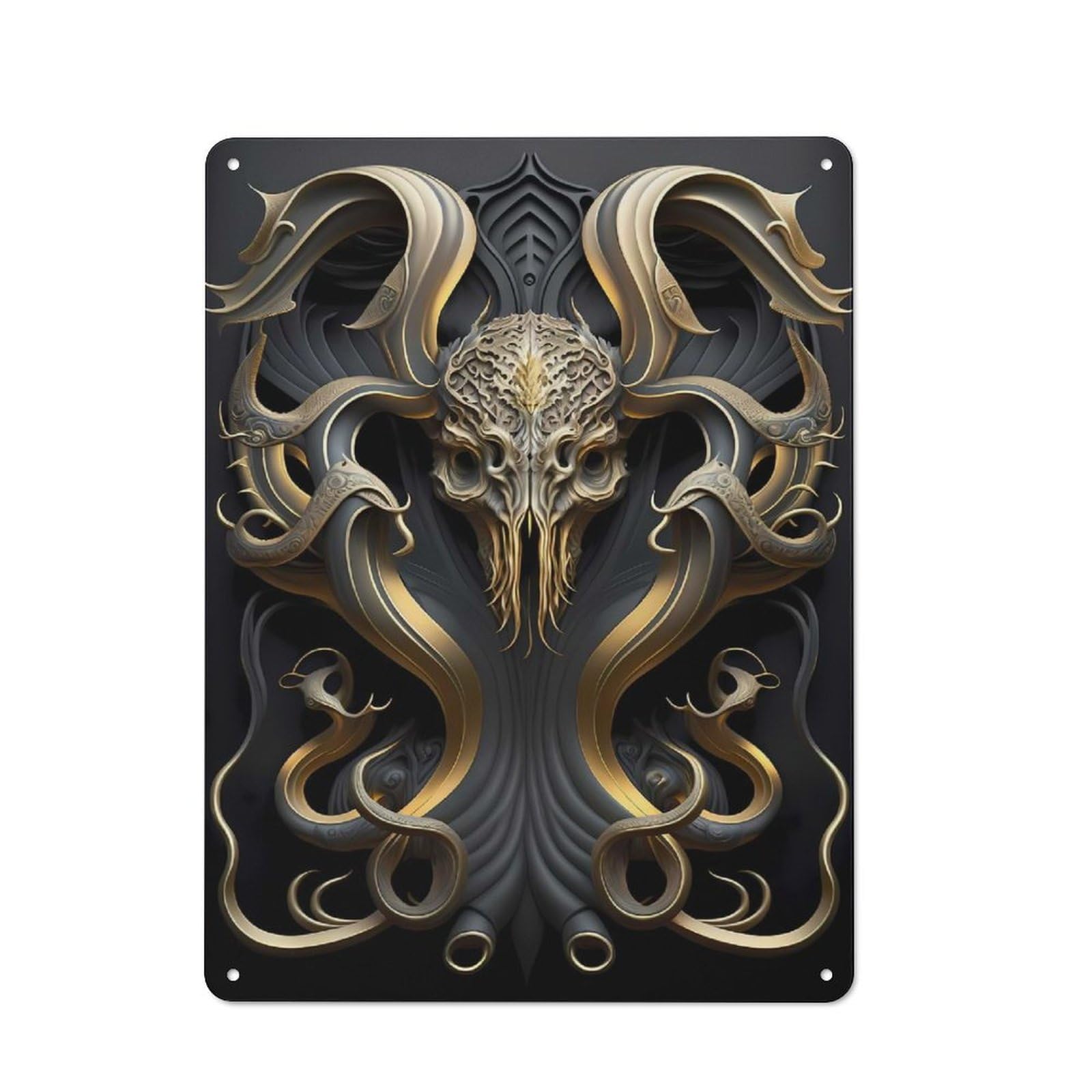 Junmoney Style-13 Tin Wall Plaque 40X30cm With Cthulhu Monster Art Deco For Workshop Wall, With Clear Retro Wall Decor Character