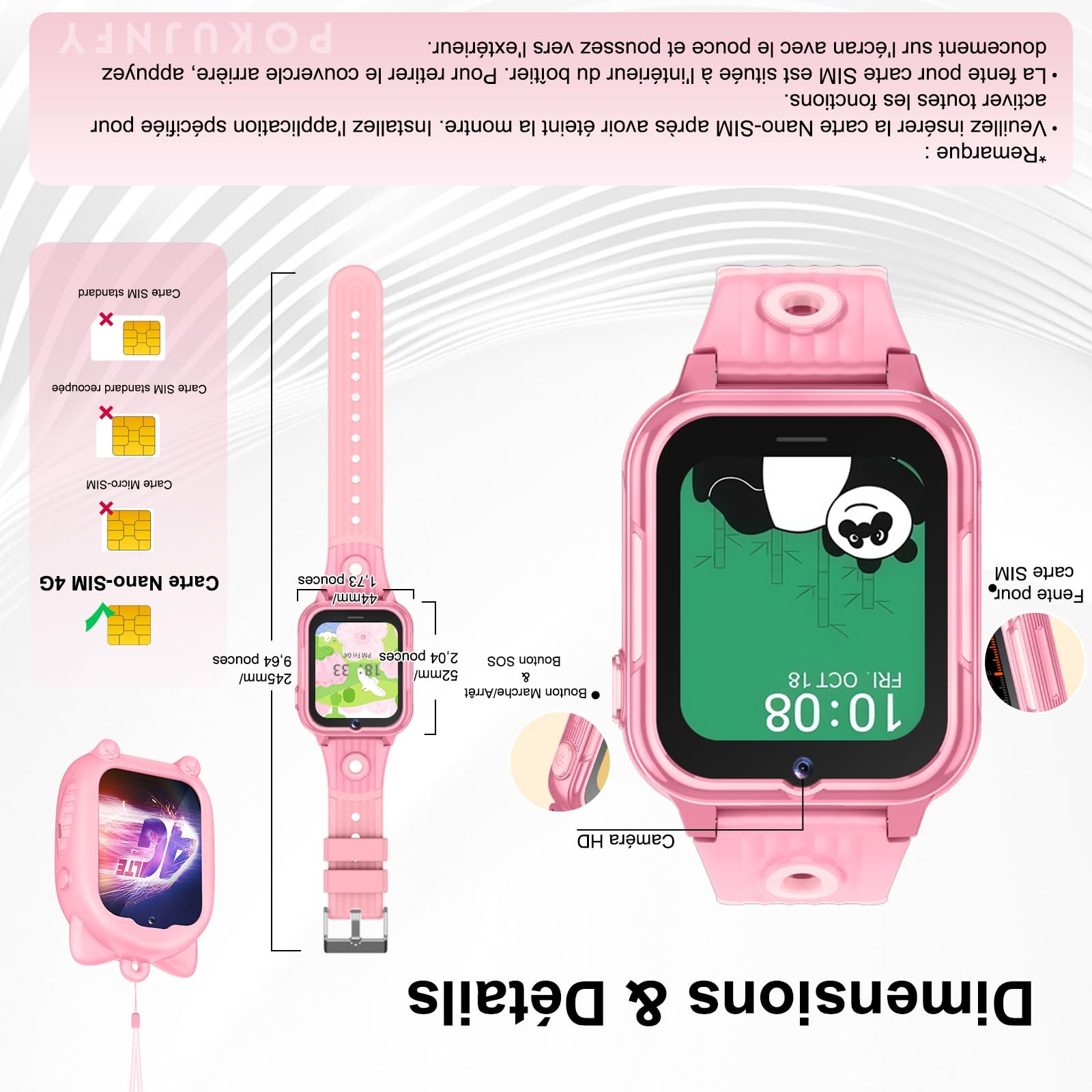 4G Montre Connectée Enfant GPS Tracker Appel Vidéo Téléphone