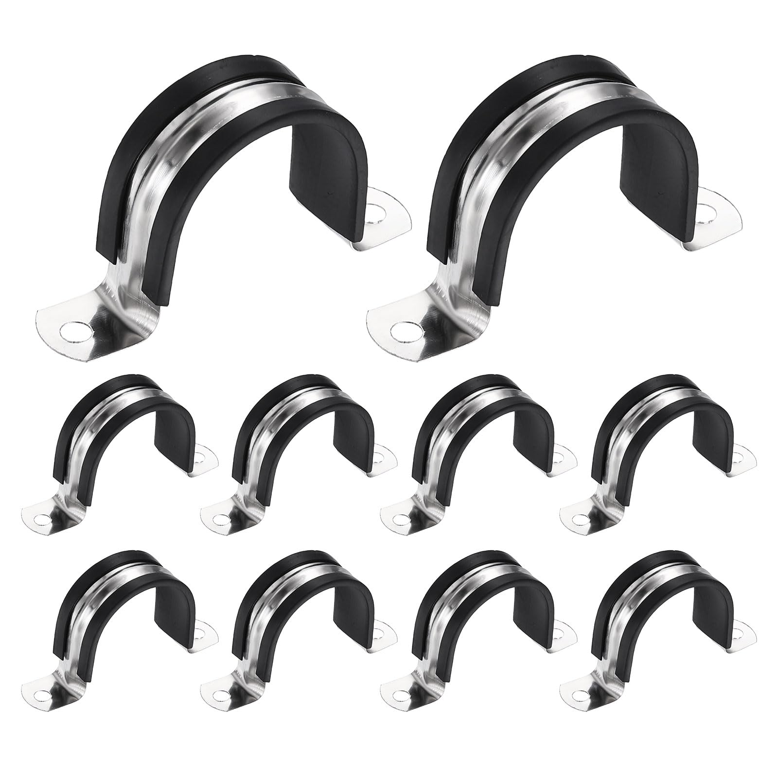 sourcing map U-Tube Strap Clamp M42 43mm 304 Stainless Steel 10Pcs