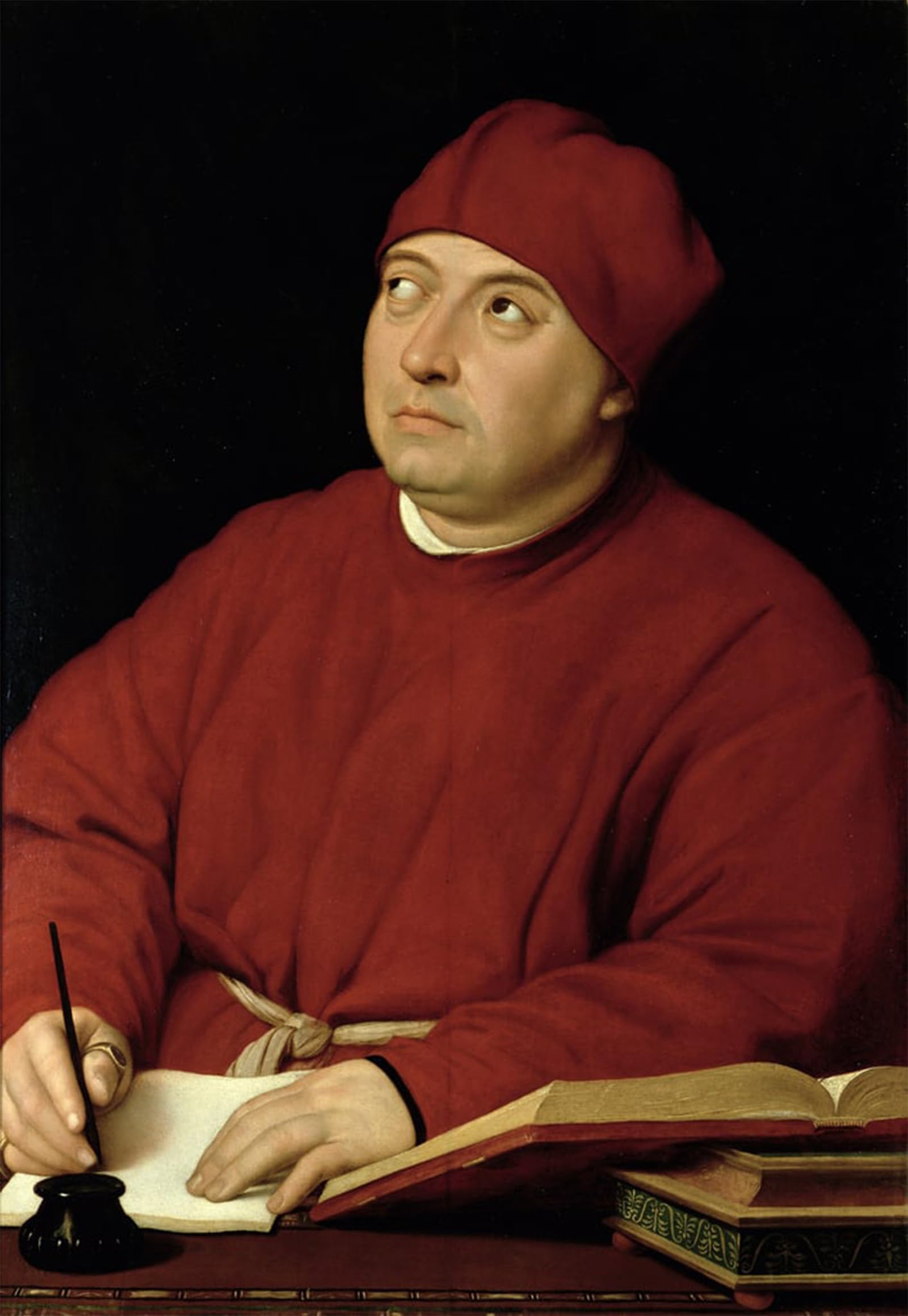 ARTXLXXBN Famous Painting Canvas Artwork Graffiti Print Portrait of Tommaso Inghirami by Raffaello Sanzio Raphael Portrait Canvas Image for Home Decor 60x90cm
