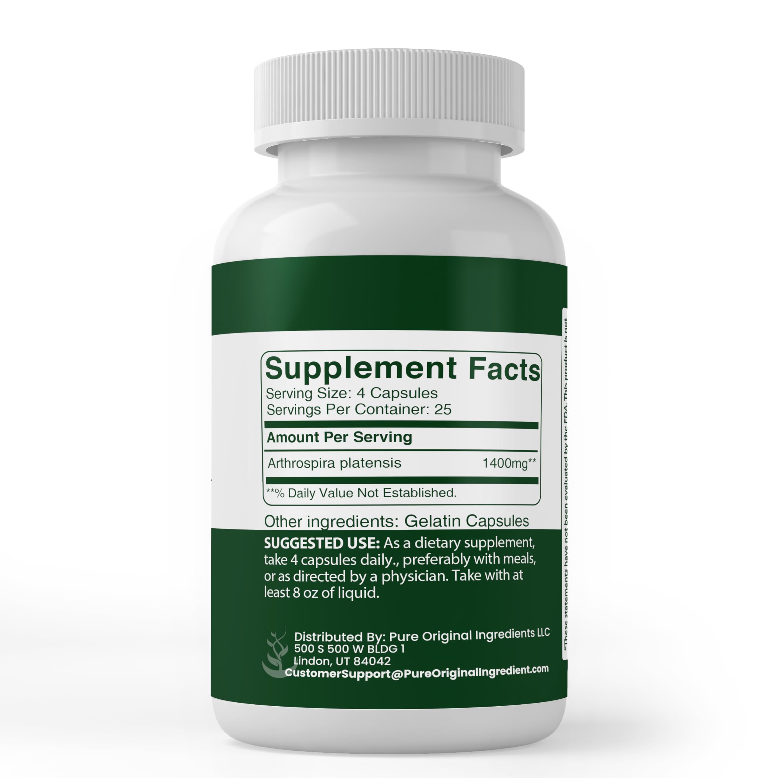 Amazon.com: PURE ORIGINAL INGREDIENTS Spirulina (100 Capsules