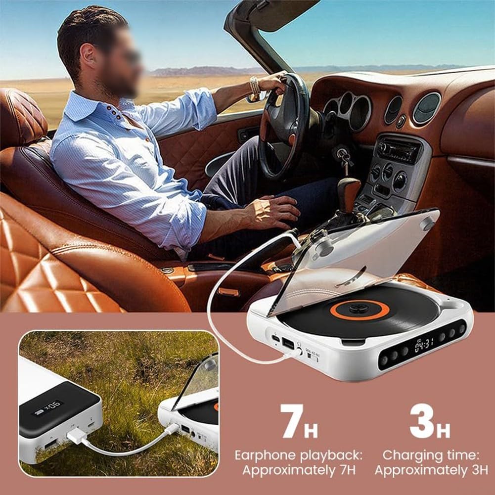 Lettore CD portatile con suono Hi-Fi e batteria ricaricabile per uso domestico e da viaggio, compatibile con CD (verde)