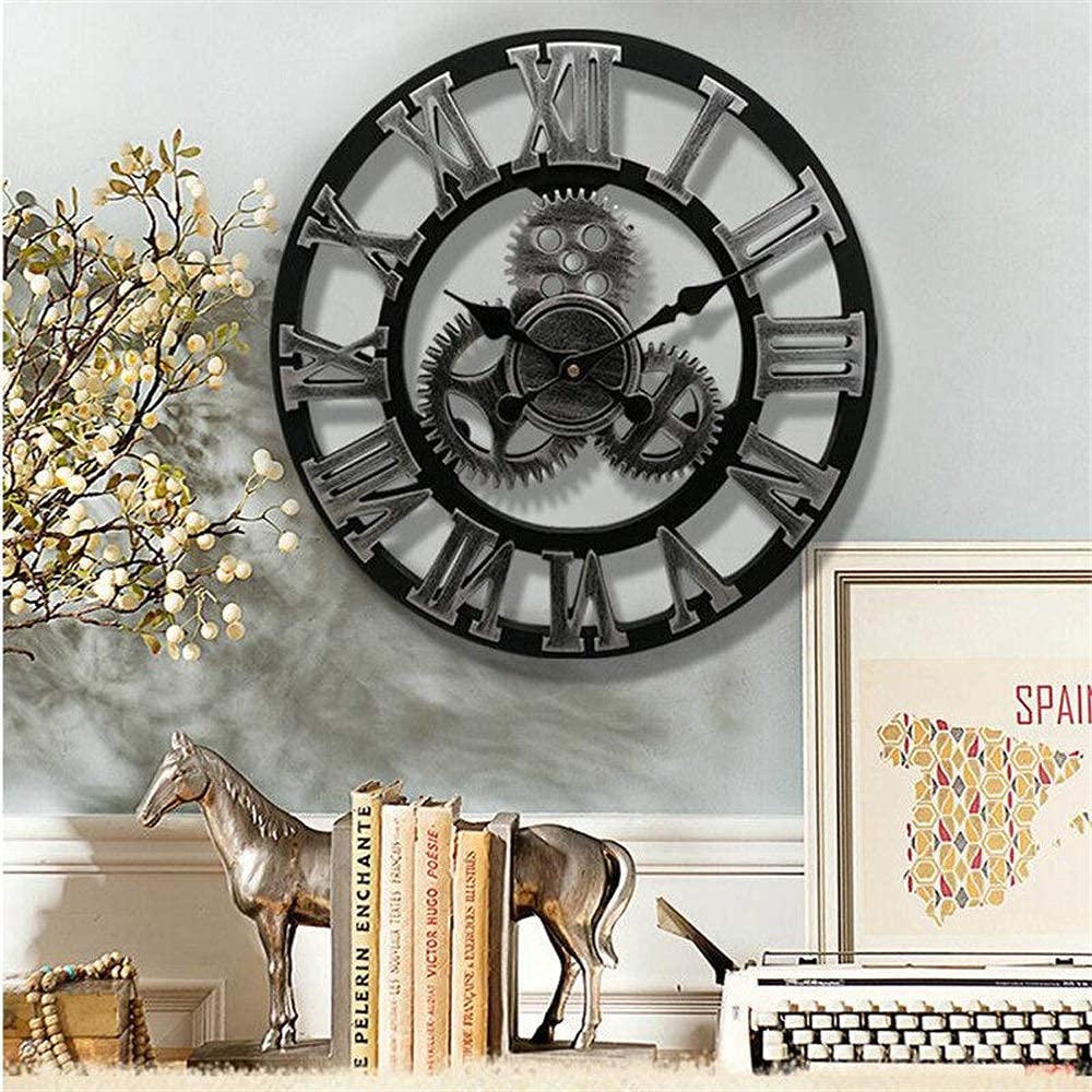 Reloj de Pared, Estilo Industrial Retro, Relojes de Pared con Engranajes, decoración Creativa de Restaurante Americano, Adornos de Estilo Industrial de Gran tamaño, decoración de p