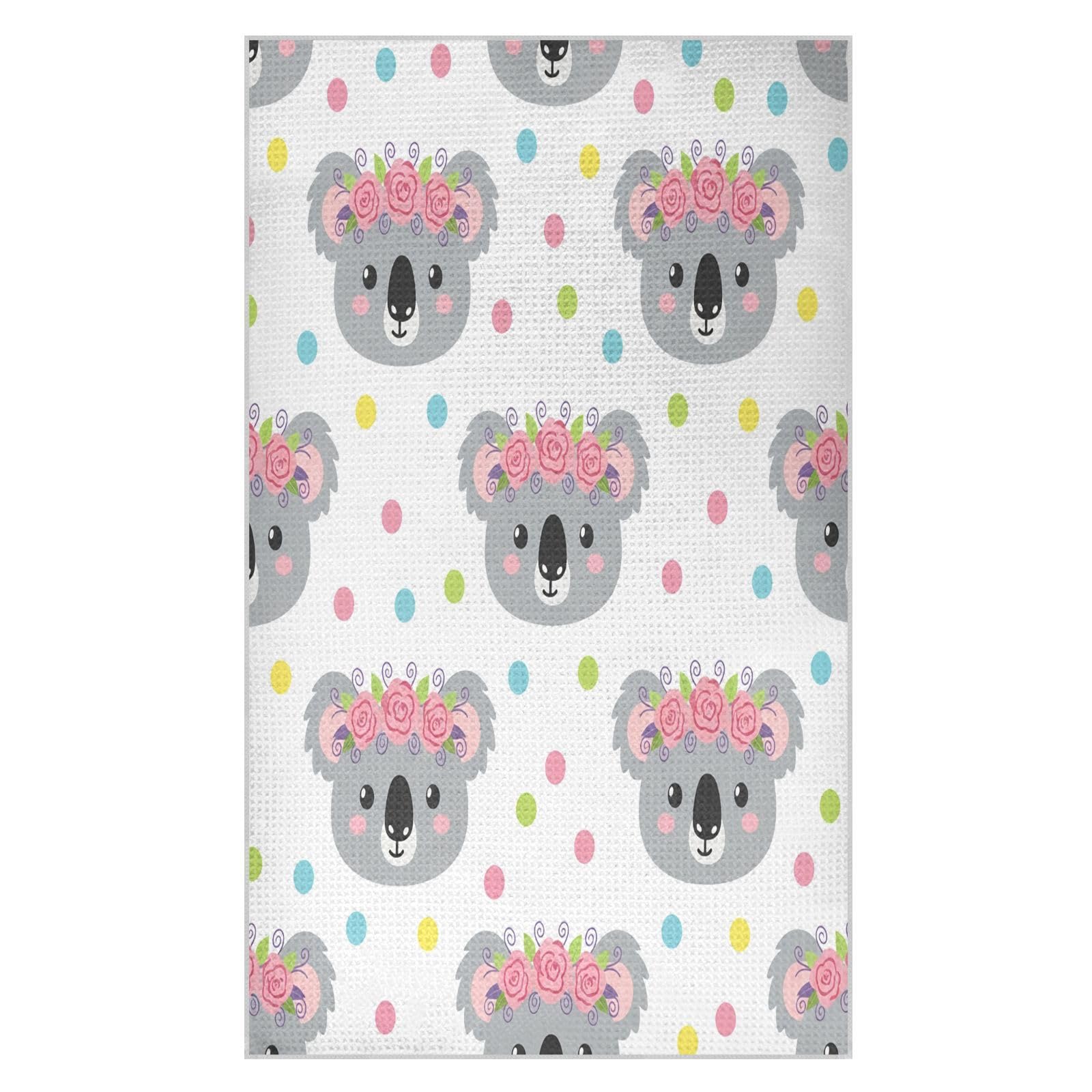 BURSTDDY Cartoon Koala Kitchen Towels,Absorbent Dish Towels 2 Pack