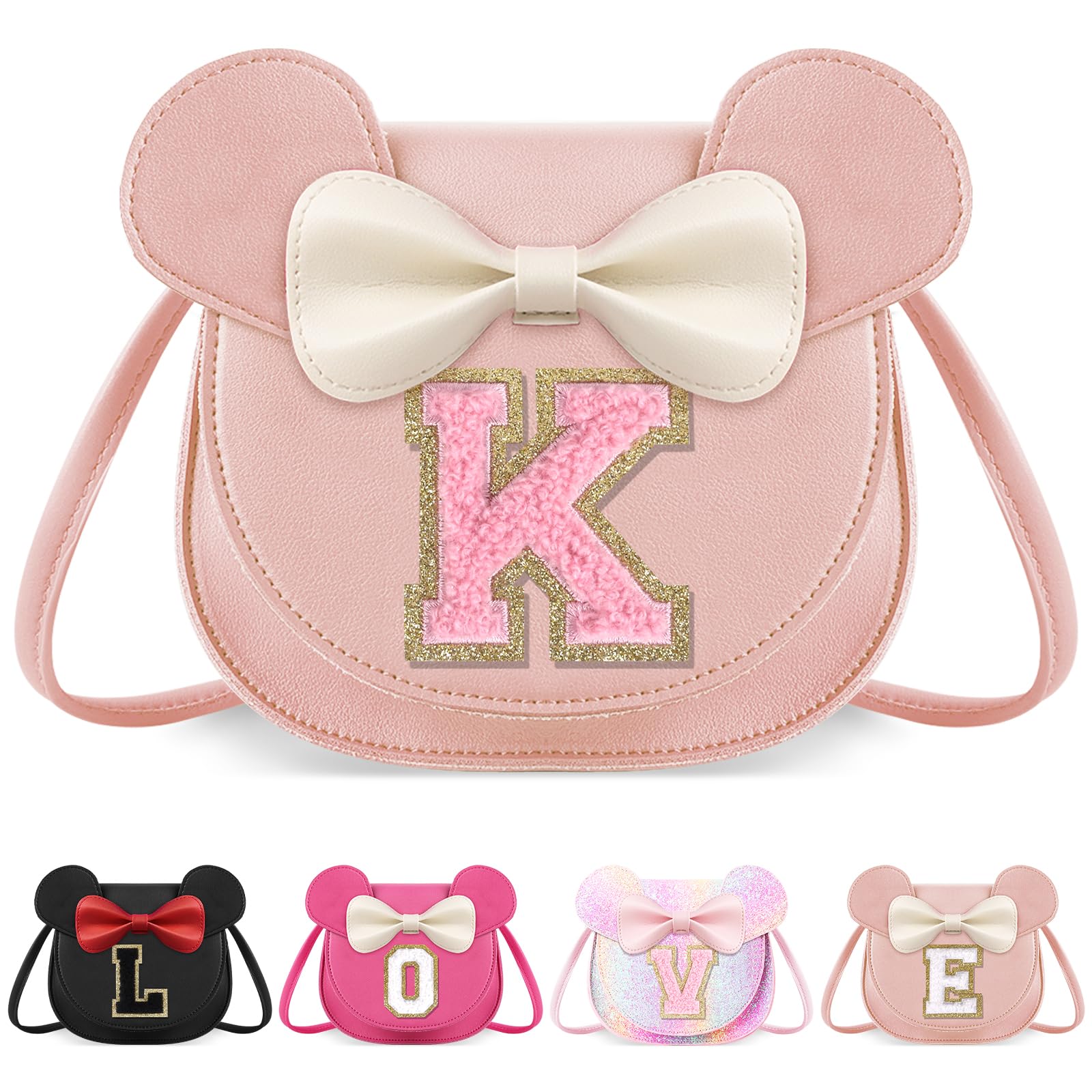Little Girl Toddler Purse - Cute Mouse Ear Bow Crossbody Bag for 2-8 Year Olds - Birthday Gift