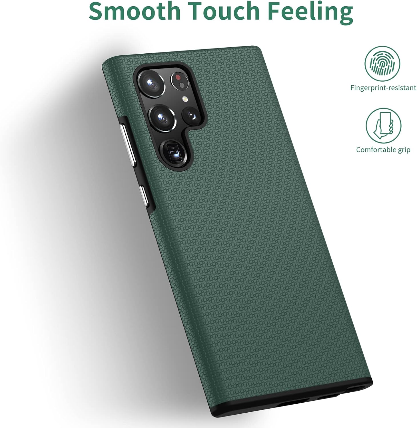 NALLOT Samsung Galaxy S22 Ultra Case, Shockproof Protective Dual-Layer Slim Lightweight Case for Galaxy S22 Ultra (2022 Release) 5G - Forest Green