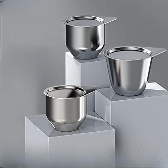 Pure Nickel Crucible and Iron Crucible Set - with lid, Laboratory/Industrial Melting 30ml/50ml Nickel Crucible - with lid, 30 ML