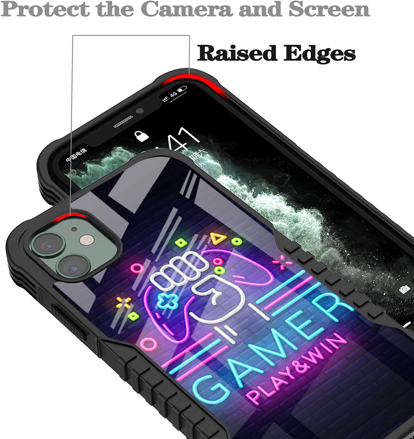 Compatible with iPhone 11 Case [Shockproof Bumper] [Anti-Scratch] [Anti-Slip] Heavy Duty Protection Cover for Boys Kids Men - Gamer Play Game Win Easter - Image 4