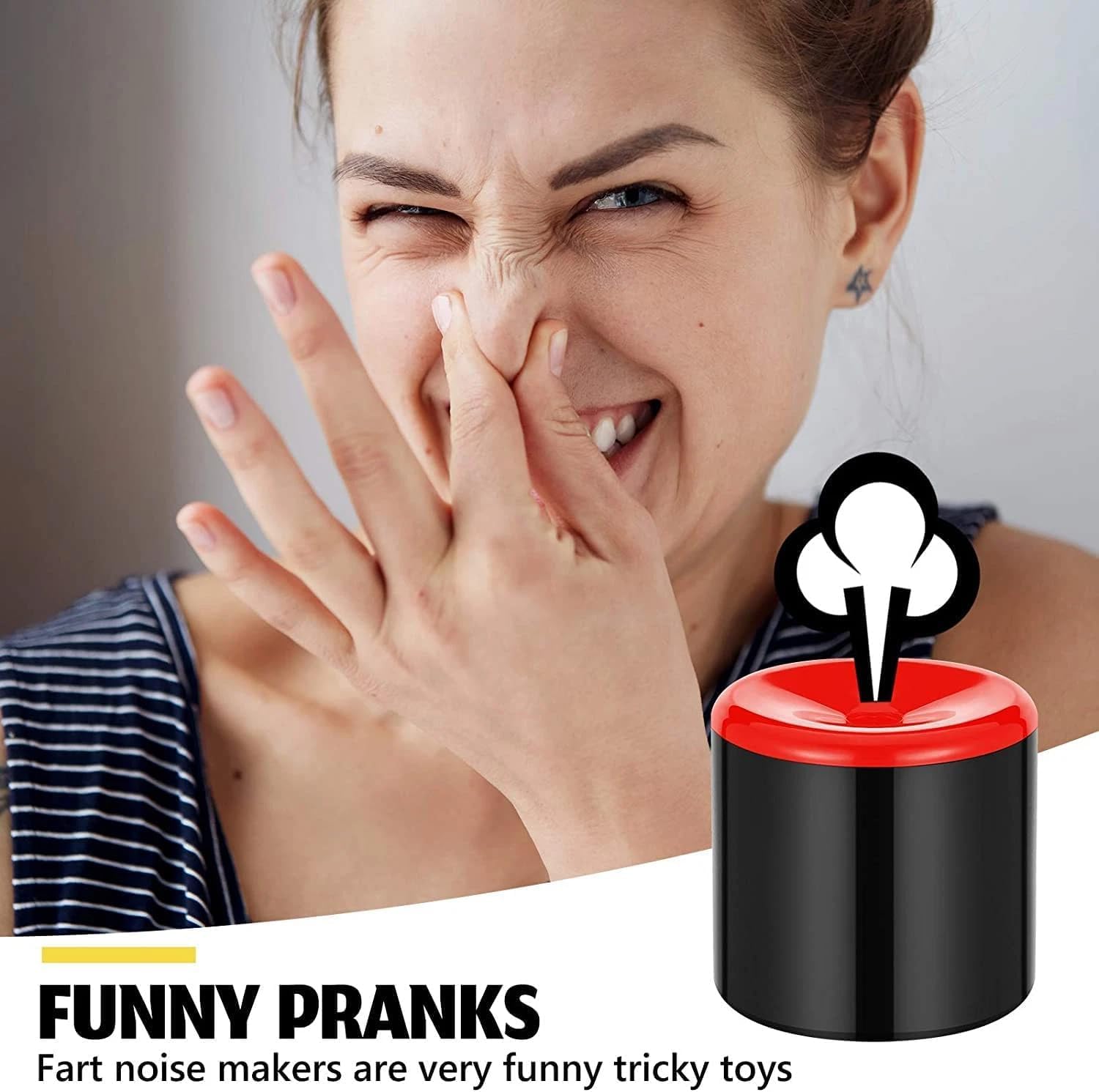 2Pcs Novelty Squeeze Pooter, Fart Machine, Prank Farting Noise Maker, Fart Sounds Machine,Prank, Joke for Party, Birthday, Joke Gift Practical Jokes Gag Toys, Black & Red