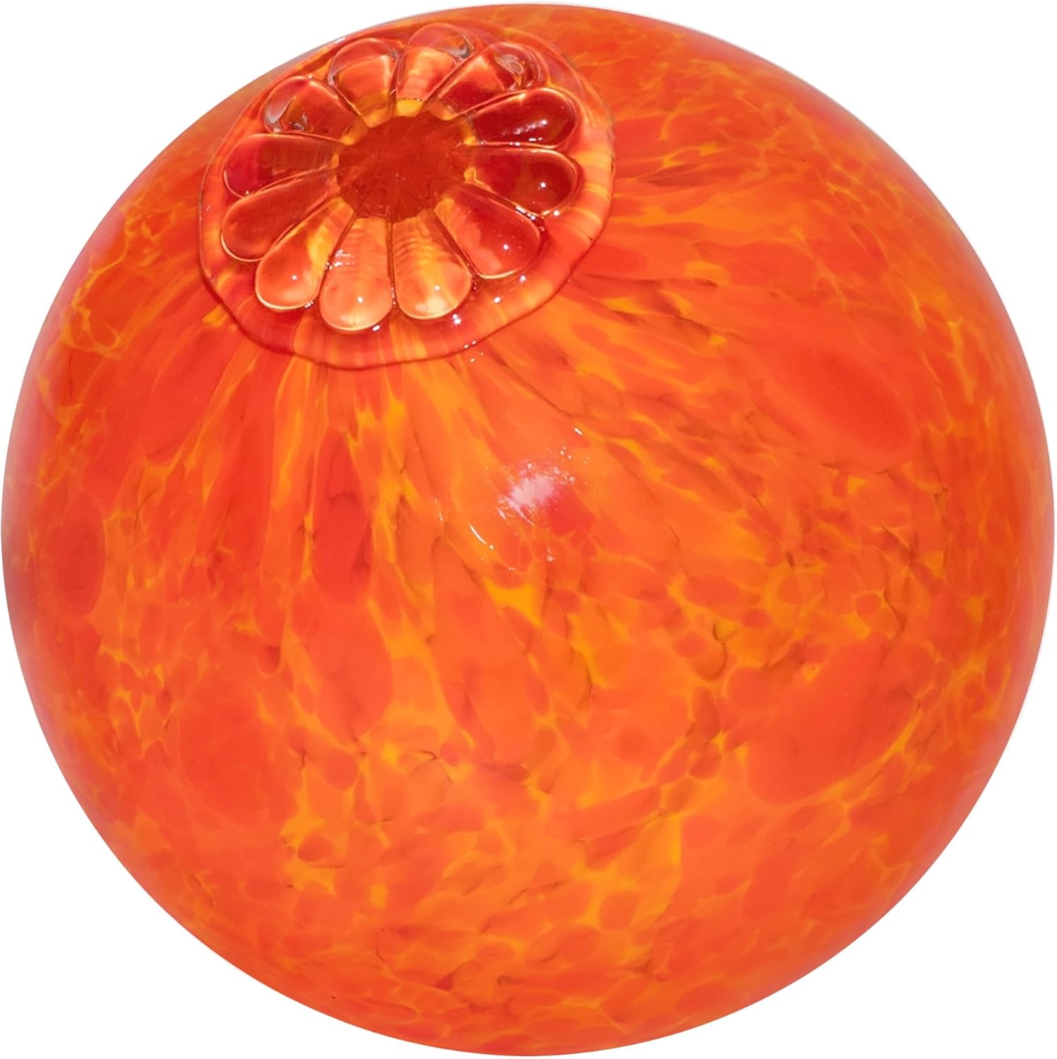 Pond Float. Handmade Blown Glass, Garden Gazing Ball, Table Centerpiece, Assorted Home and Patio Decor. Artist Dehanna Jones. Seattle, WA. (Orange)
