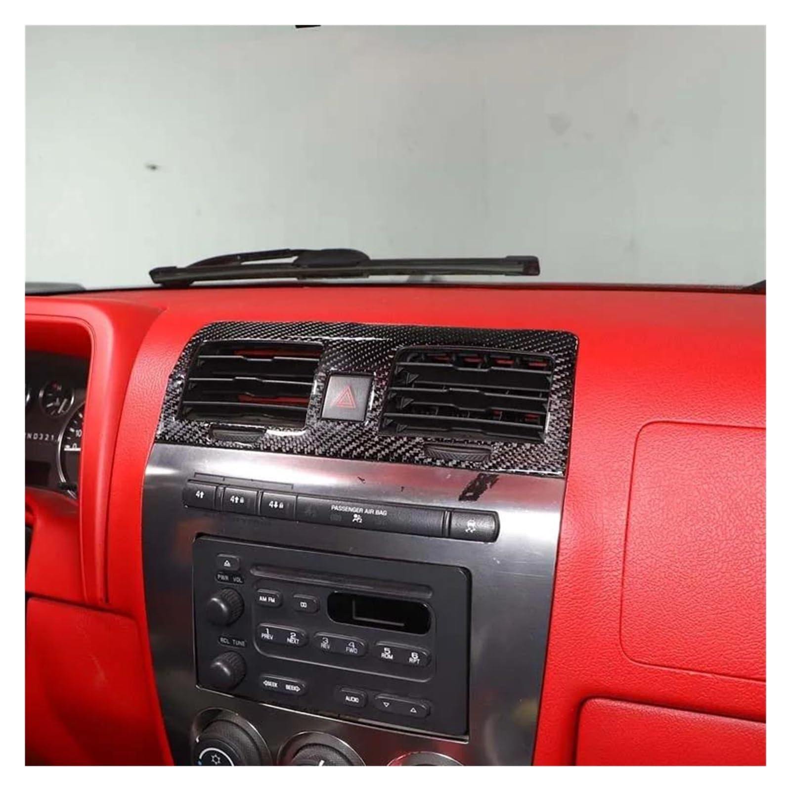 Rivestimento interno della consolle centrale Per H3 2005-2009 Aria di controllo centrale per auto per adesivo telaio di ventilazione Accessori per protezione interni auto(Nero)